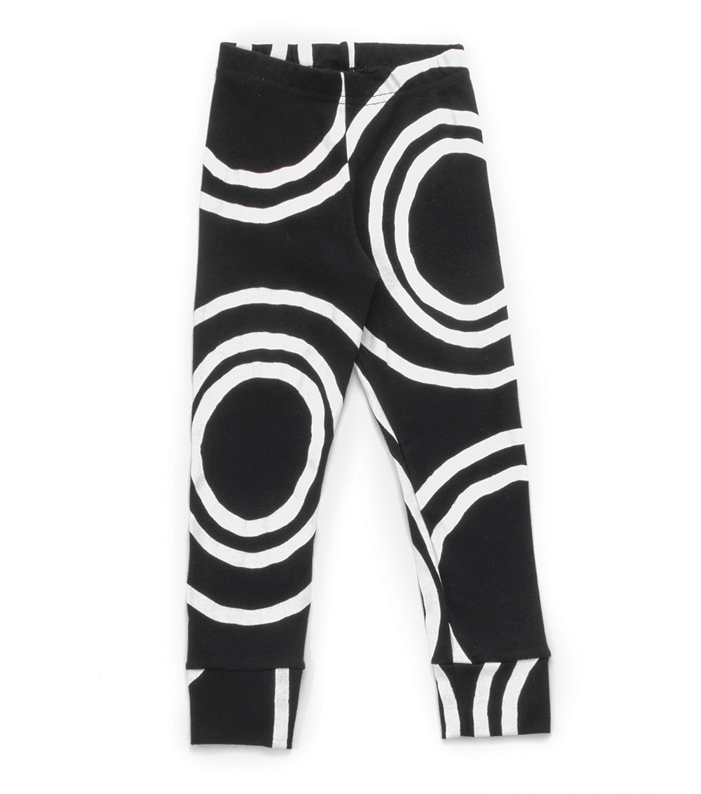 Girls Black Light Circle Cotton Leggings