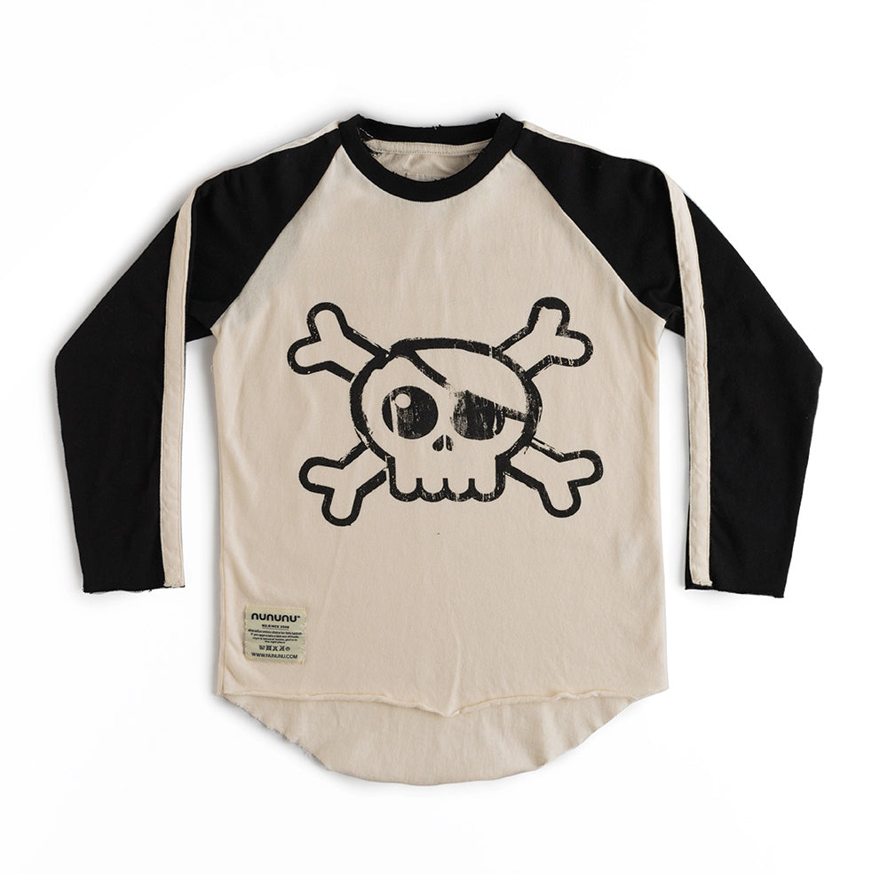 Boys & Girls White Skull Printed Cotton T-Shirt