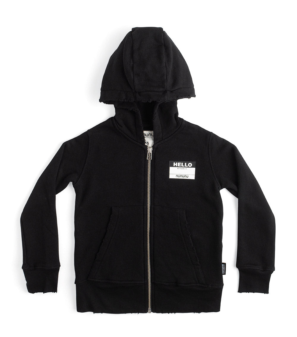 Boys & Girls Black Hooded Zip-Up Top