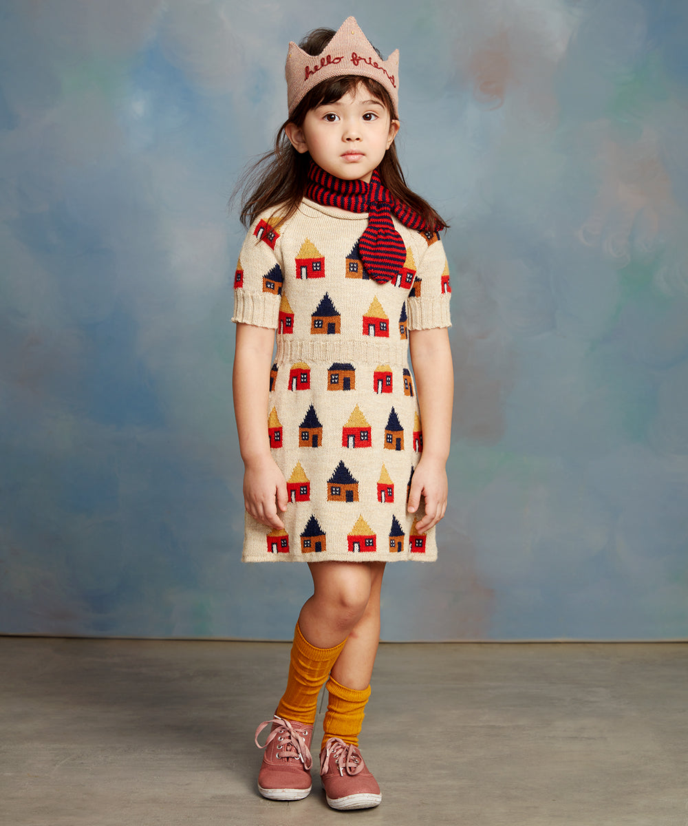Girls Pink Embroidered Alpaca Crown