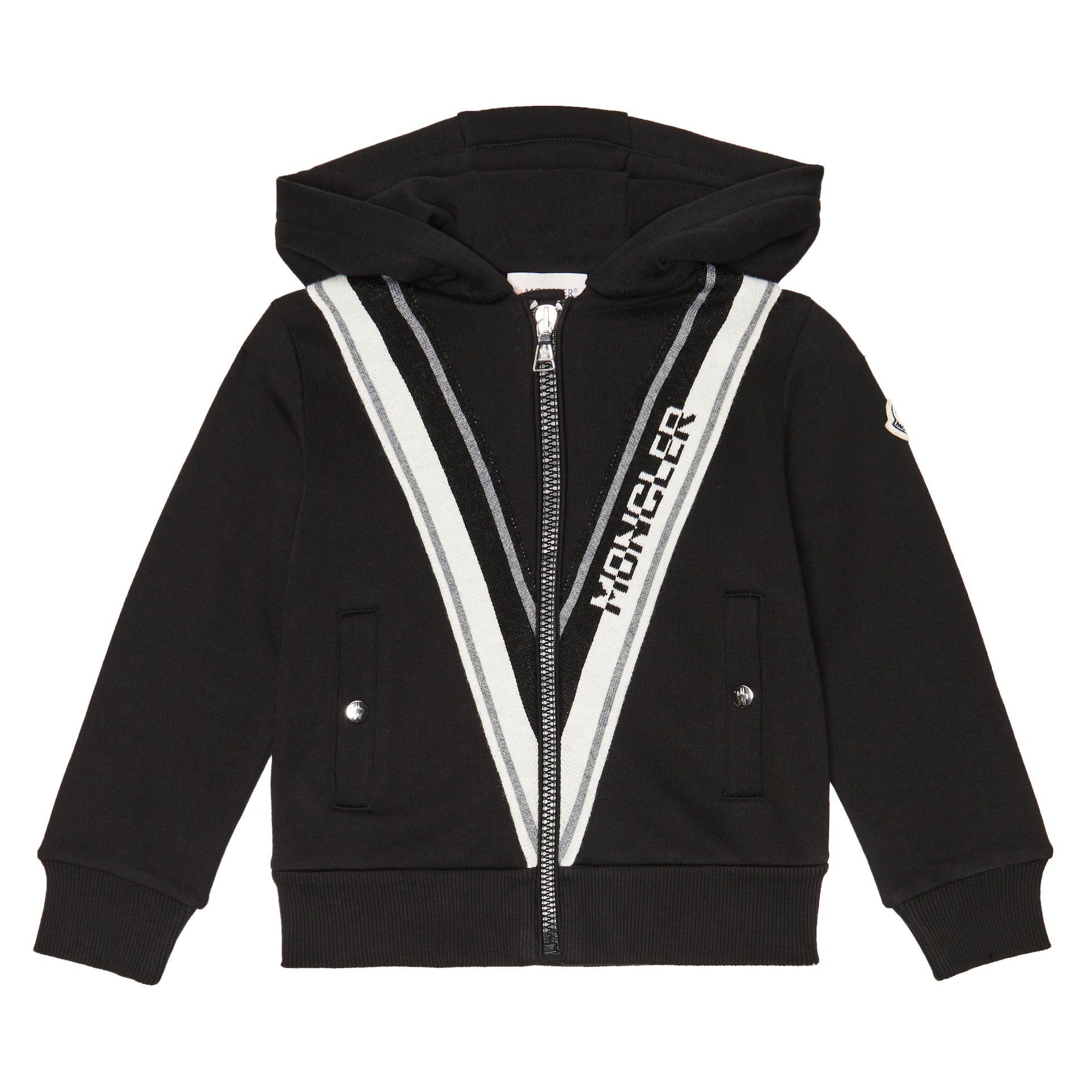 Boys Black Logo Zip-Up Top