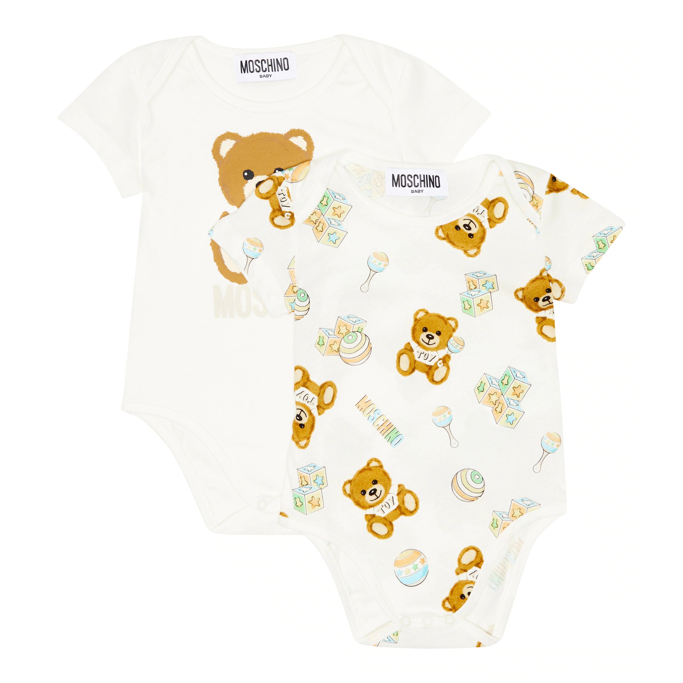 Baby Boys & Girls White Cotton Babysuit Set