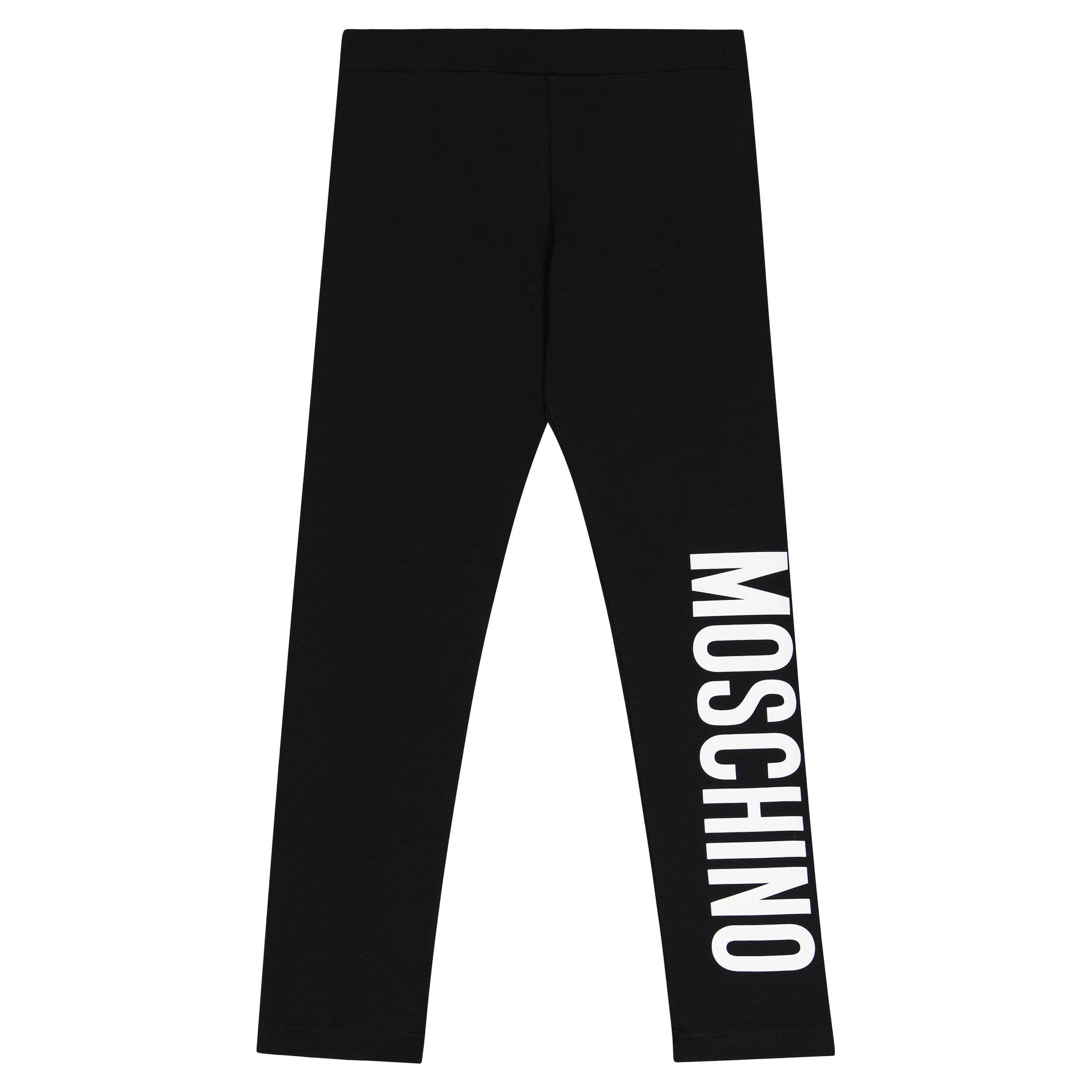 Girls Black Logo Cotton Leggings