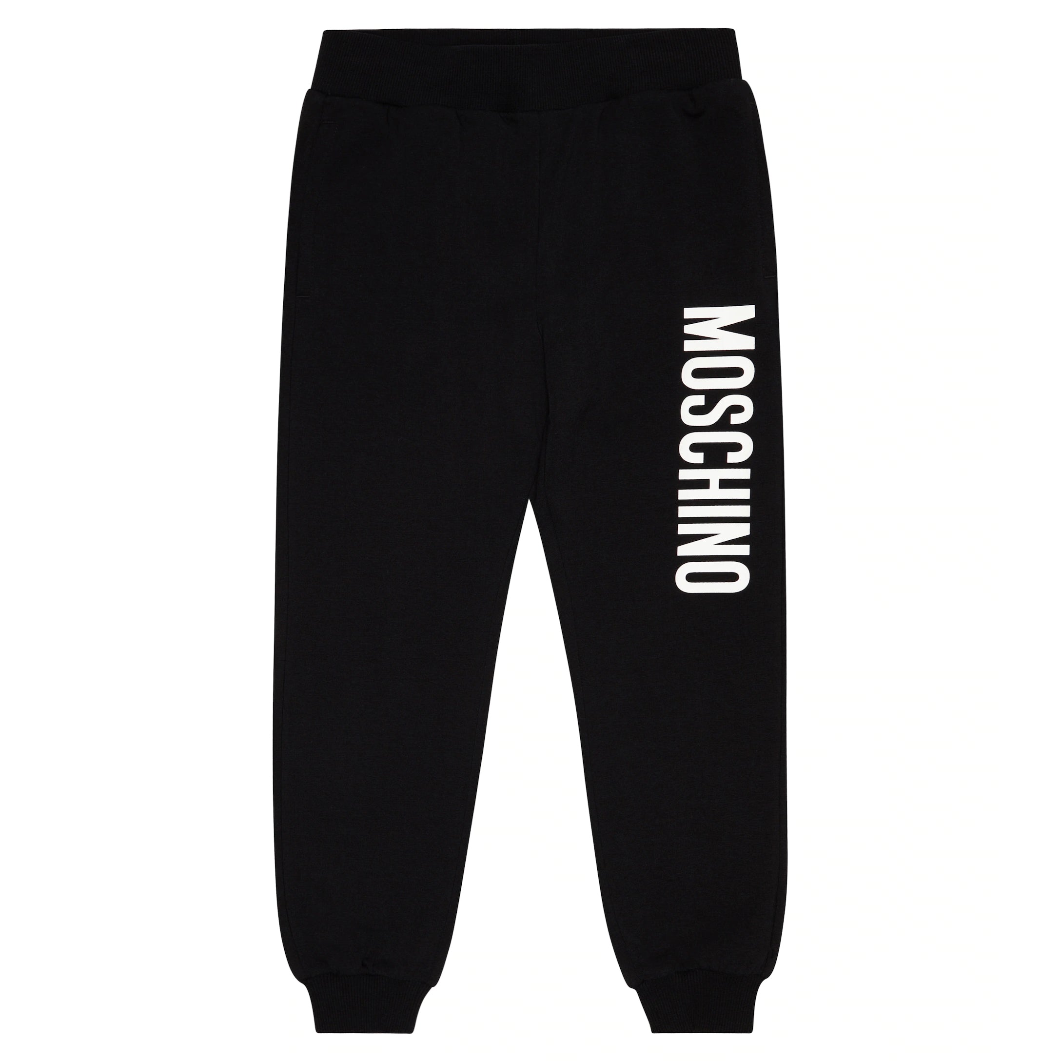 Boys & Girls Black Logo Cotton Trousers