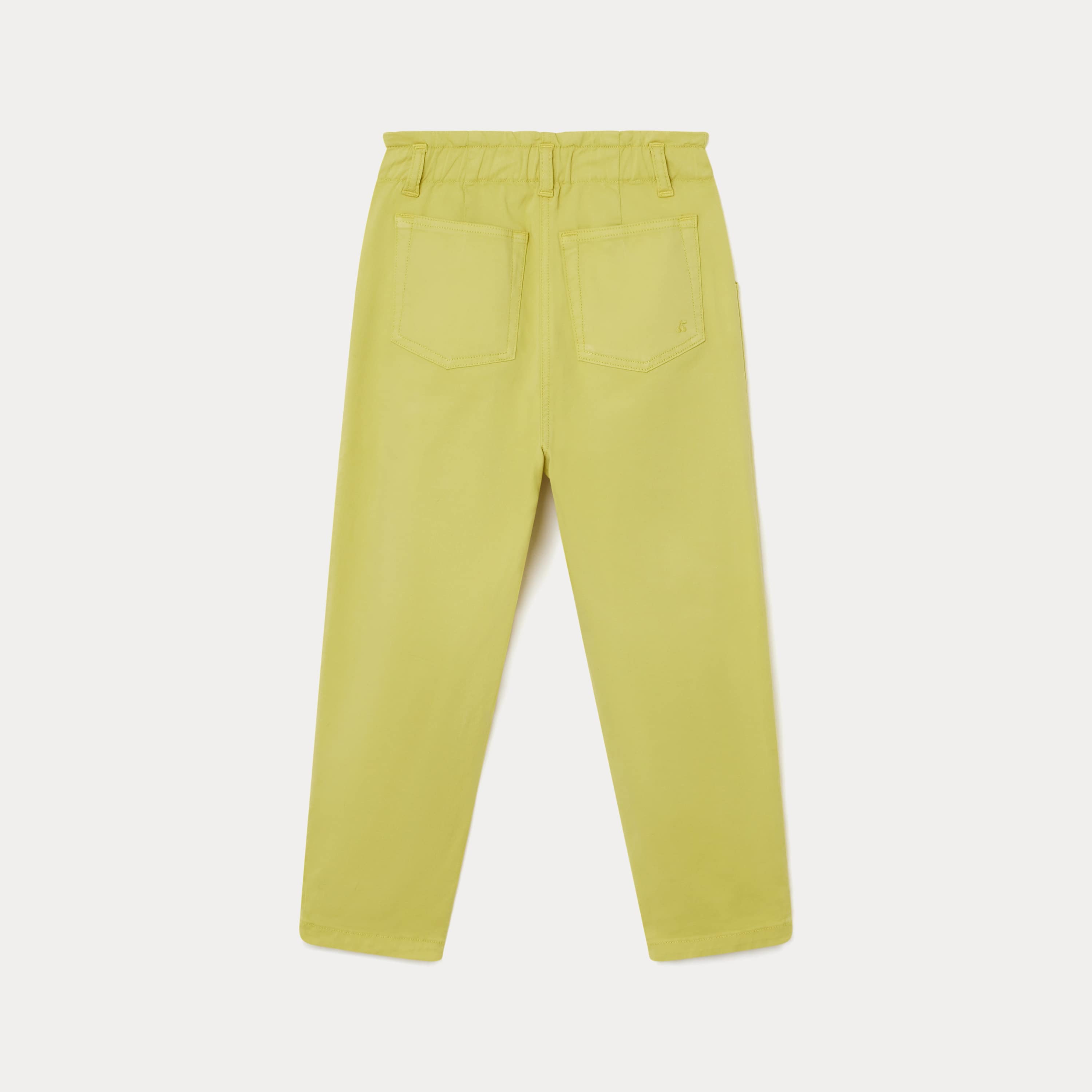 Girls Yellow Cotton Trousers