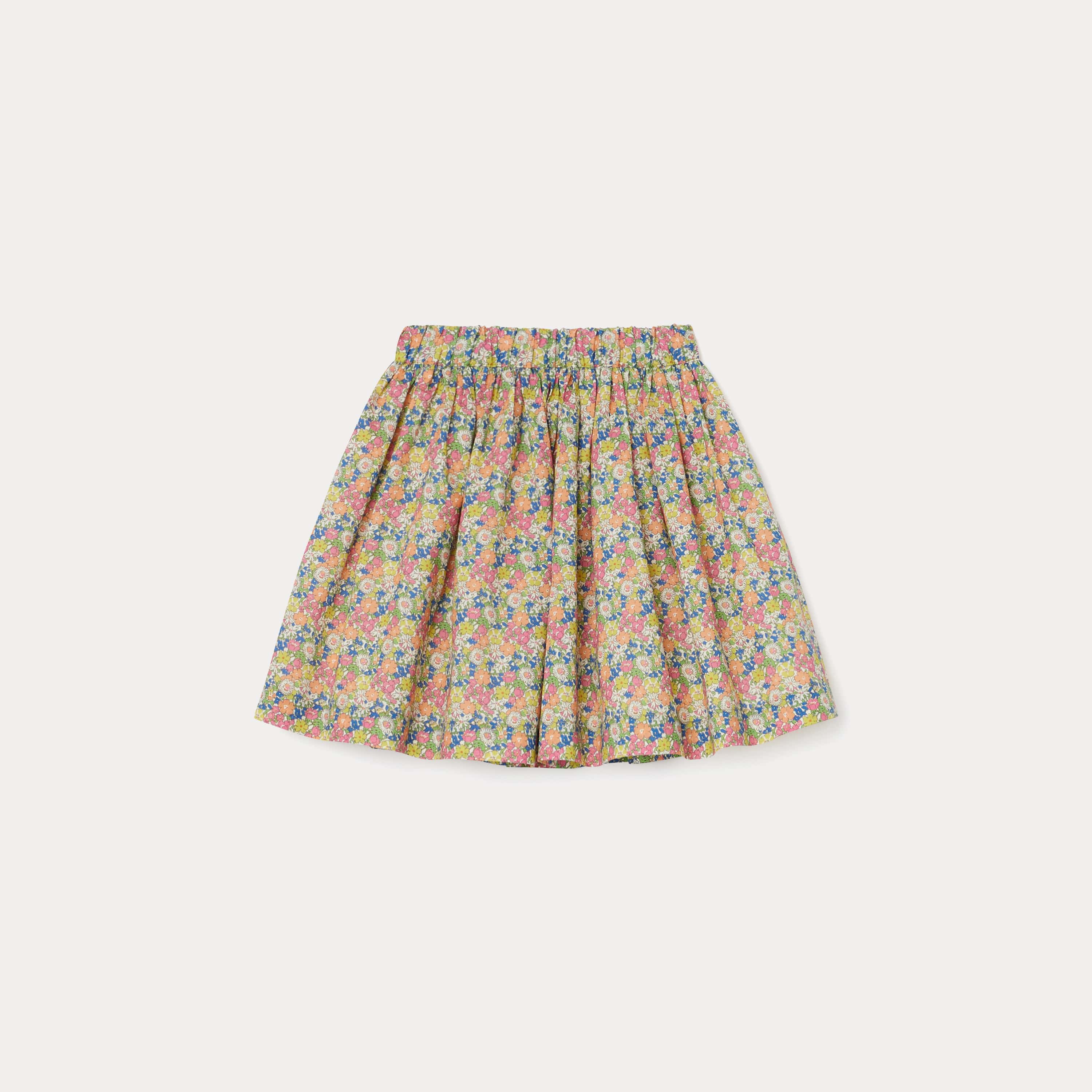 Girls Multicolor Floral Skirt
