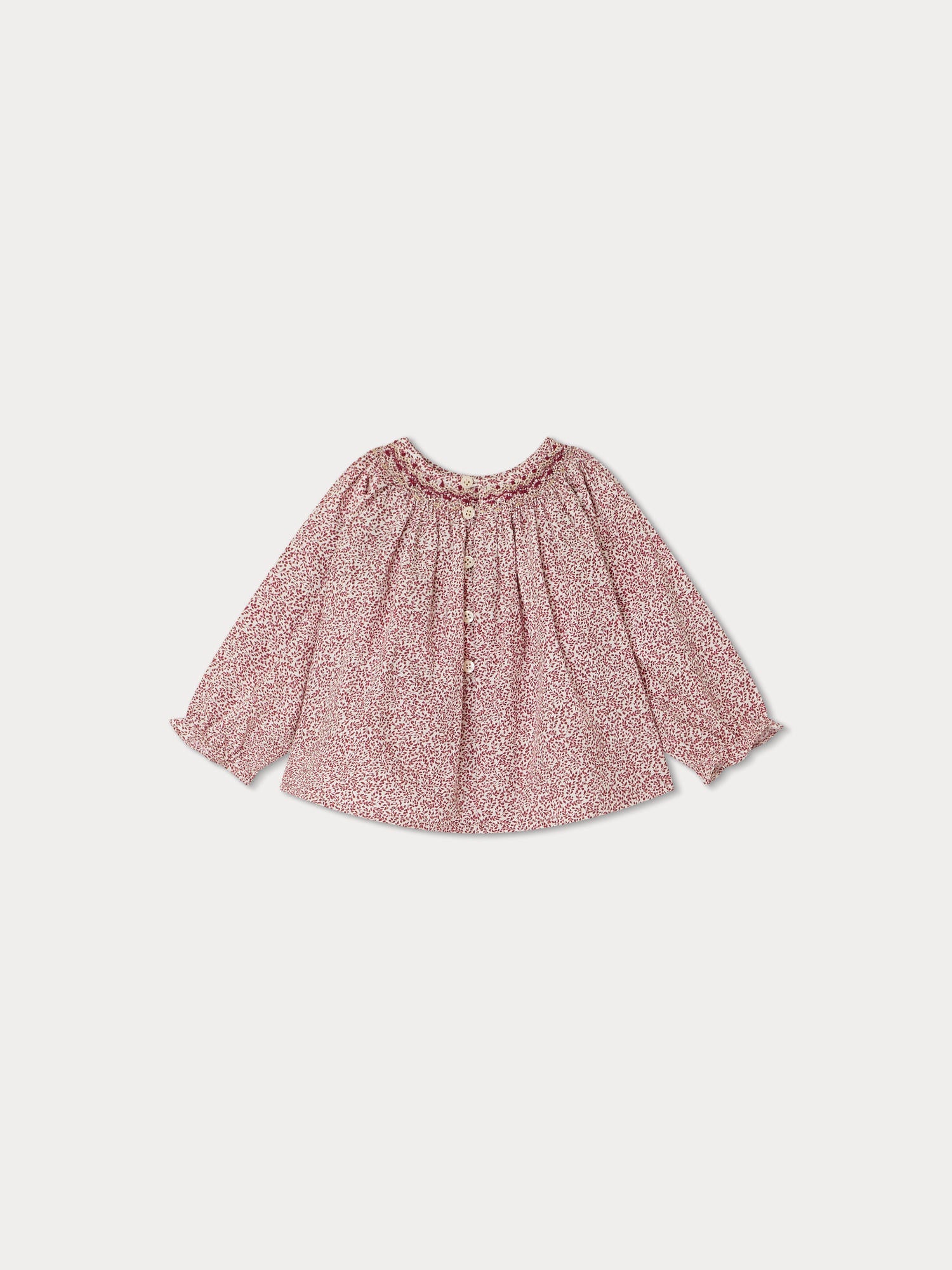 Baby Girls Red Floral Cotton Top