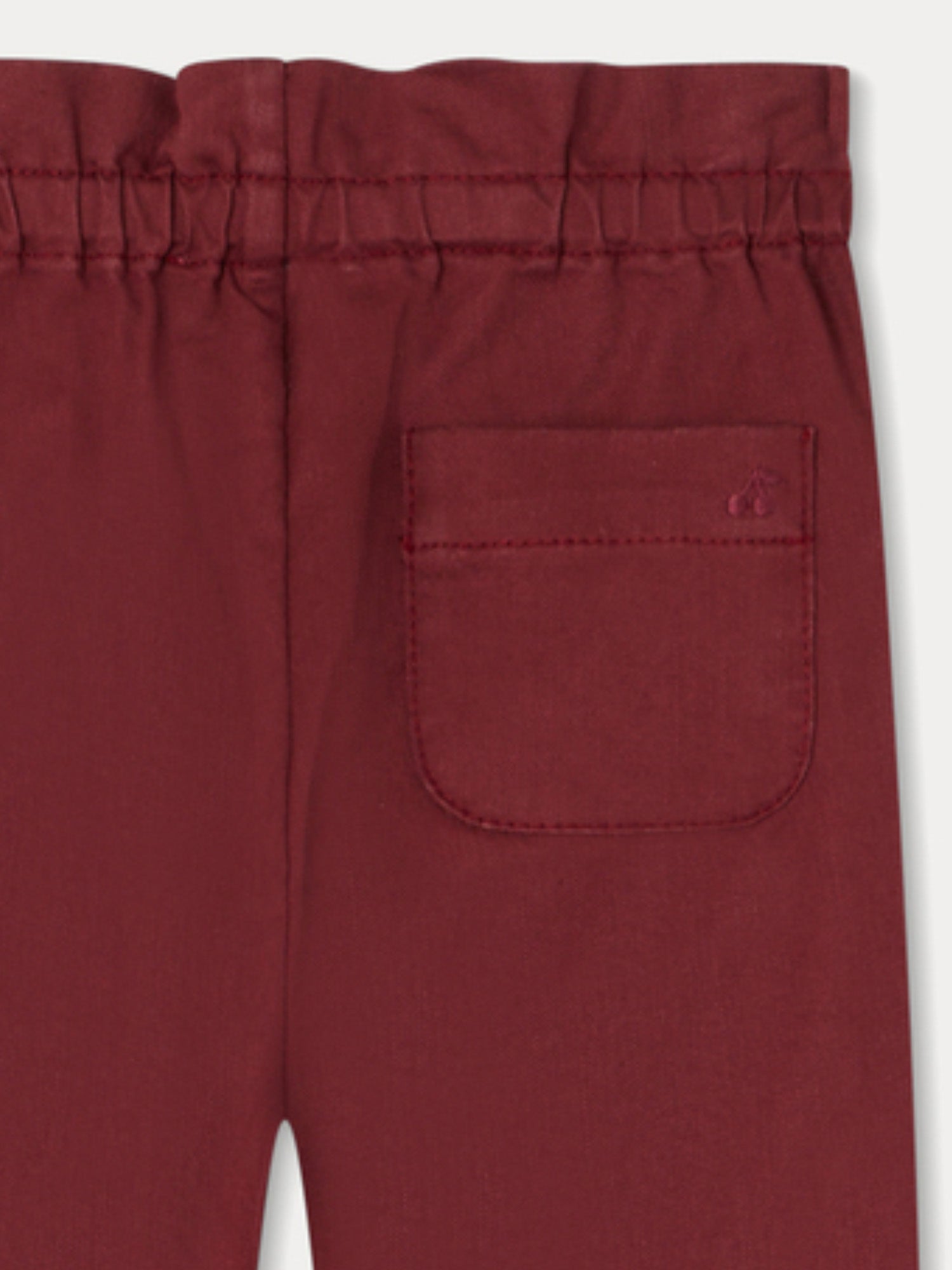 Baby Girls Wine Red Cotton Trousers