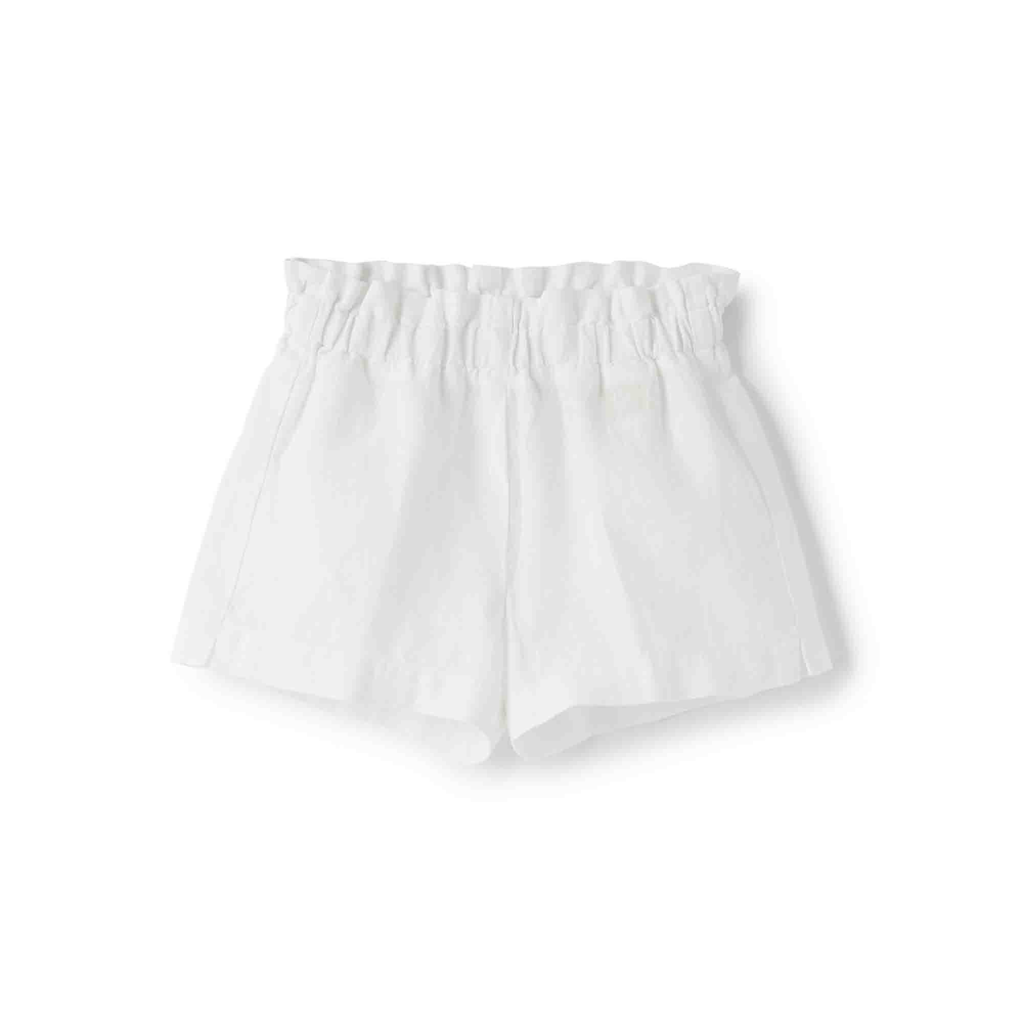 Girls White flax Shorts