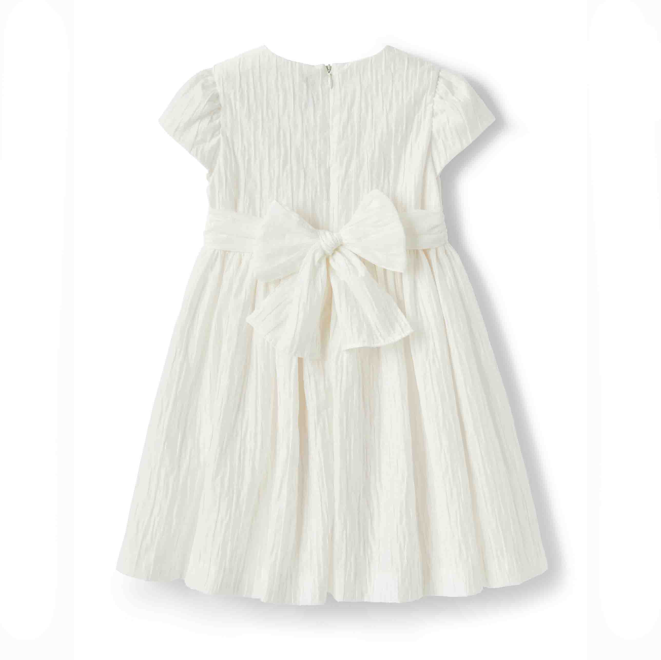 Girls White Cotton Dress