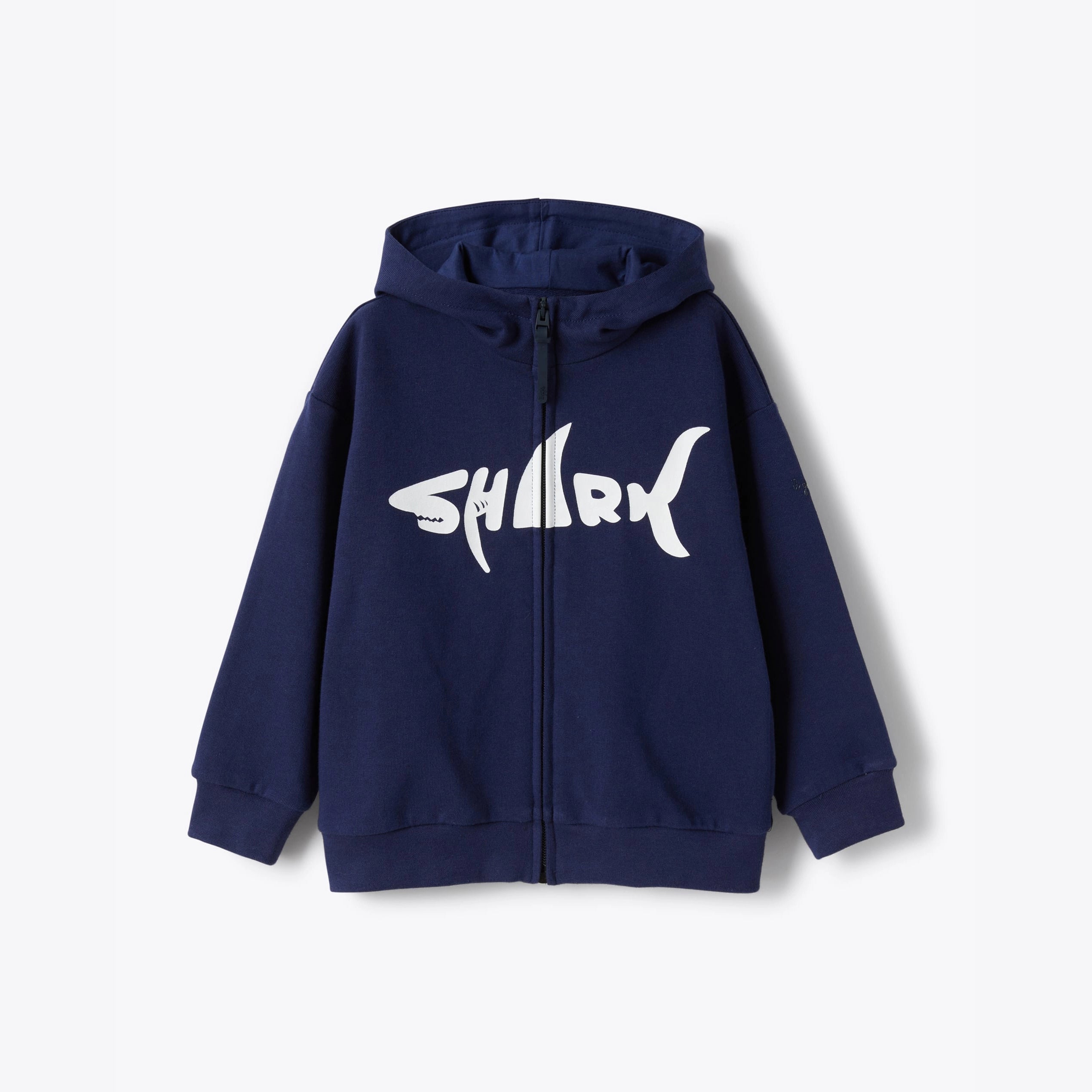 Boys Blue Printed Zip-Up Jacket