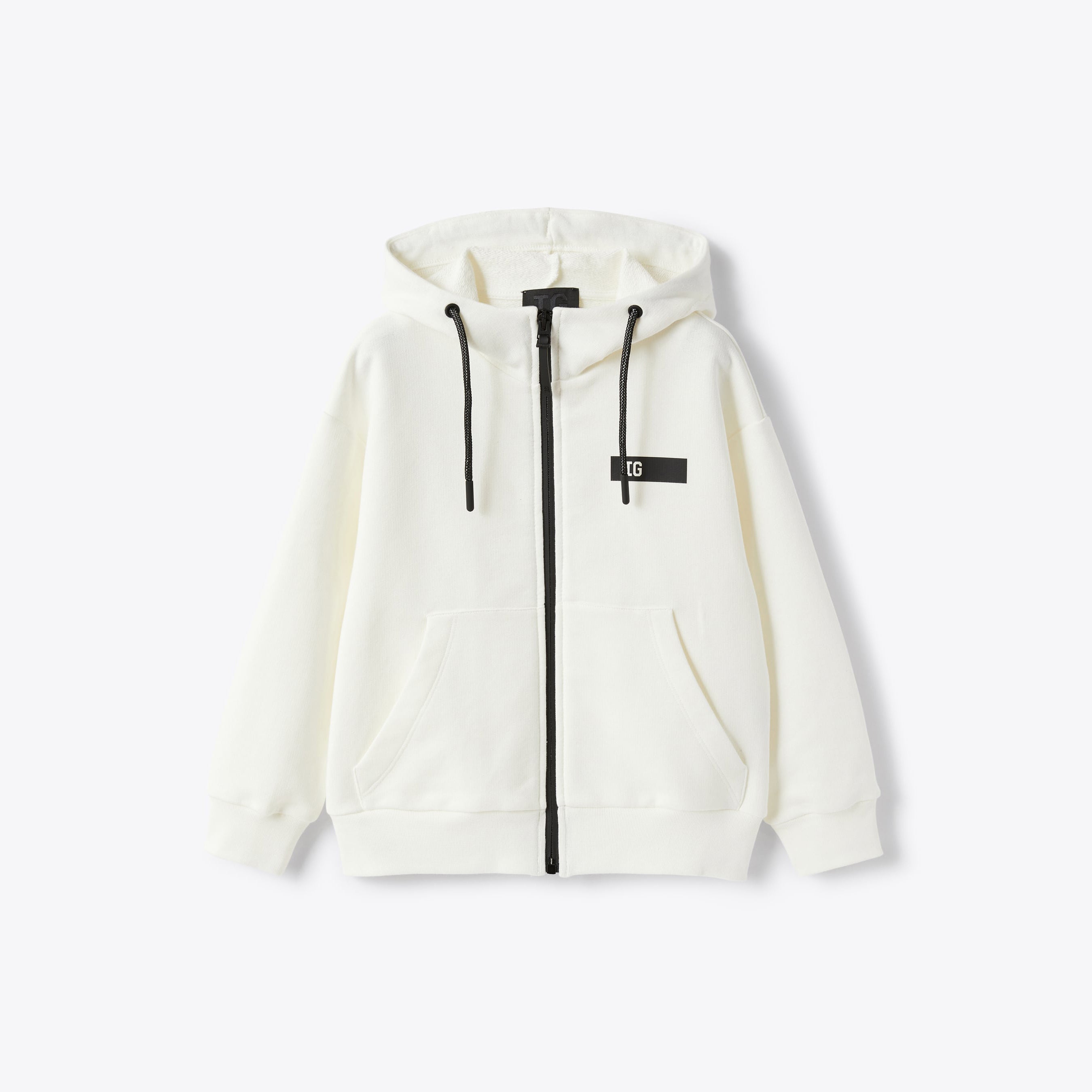 Boys & Girls White "IG" Zip-Up Jacket