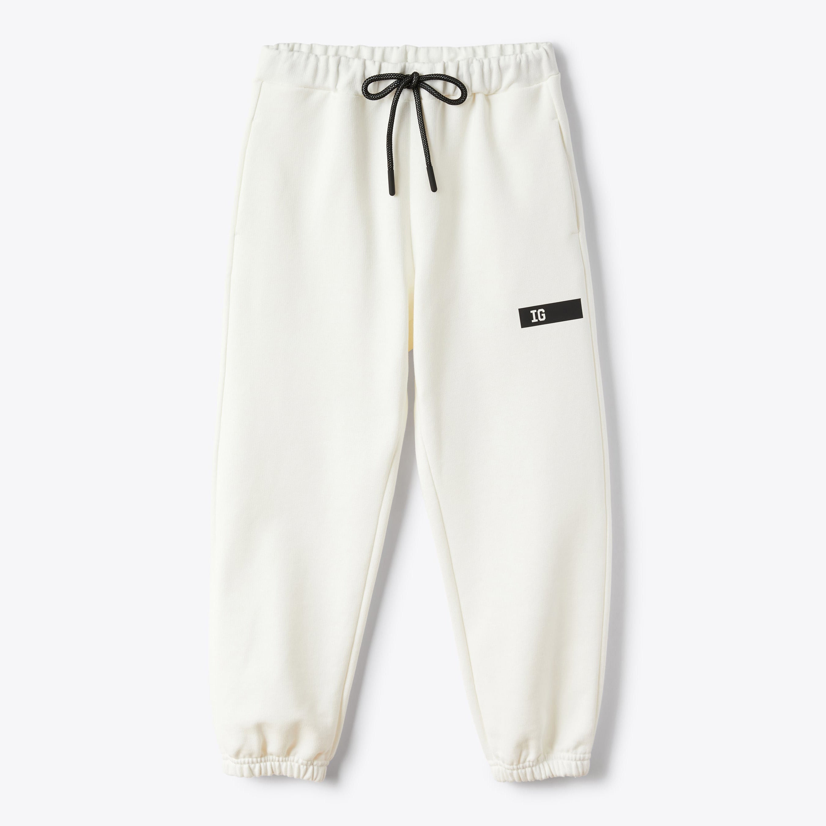 Boys & Girls White "IG" Cotton Trousers