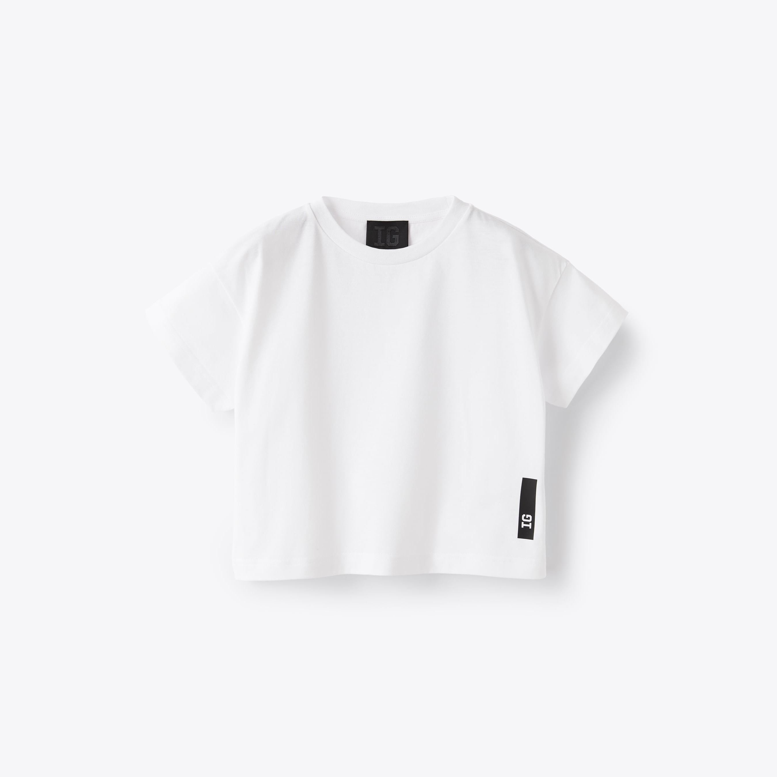 Girls White "IG" Cotton T-Shirt