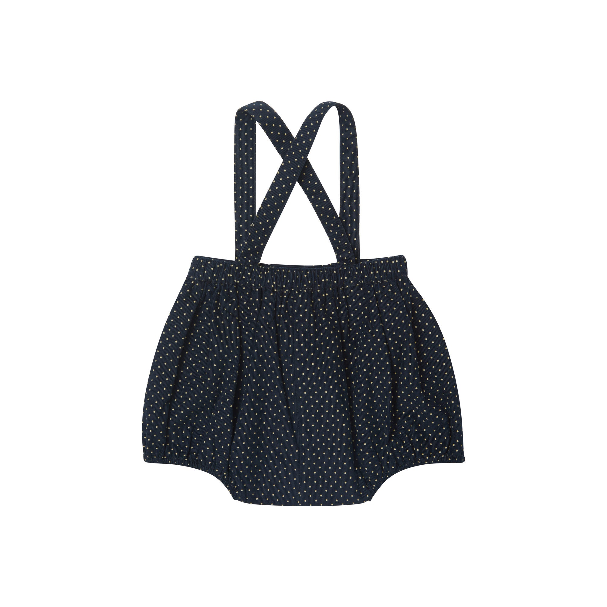 Baby Girls Navy Dots Cotton Shorts