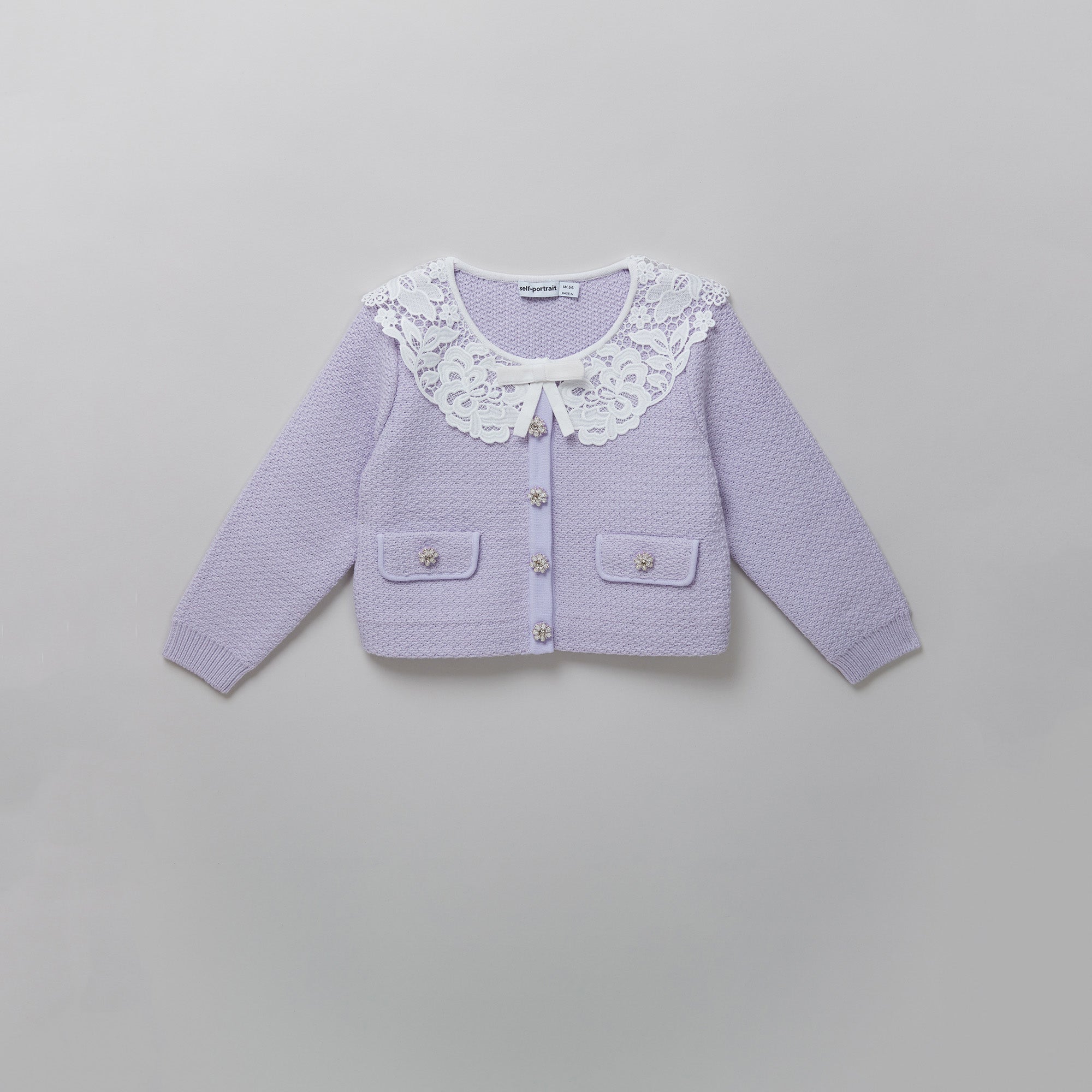 Girls Purple Knit Cardigan