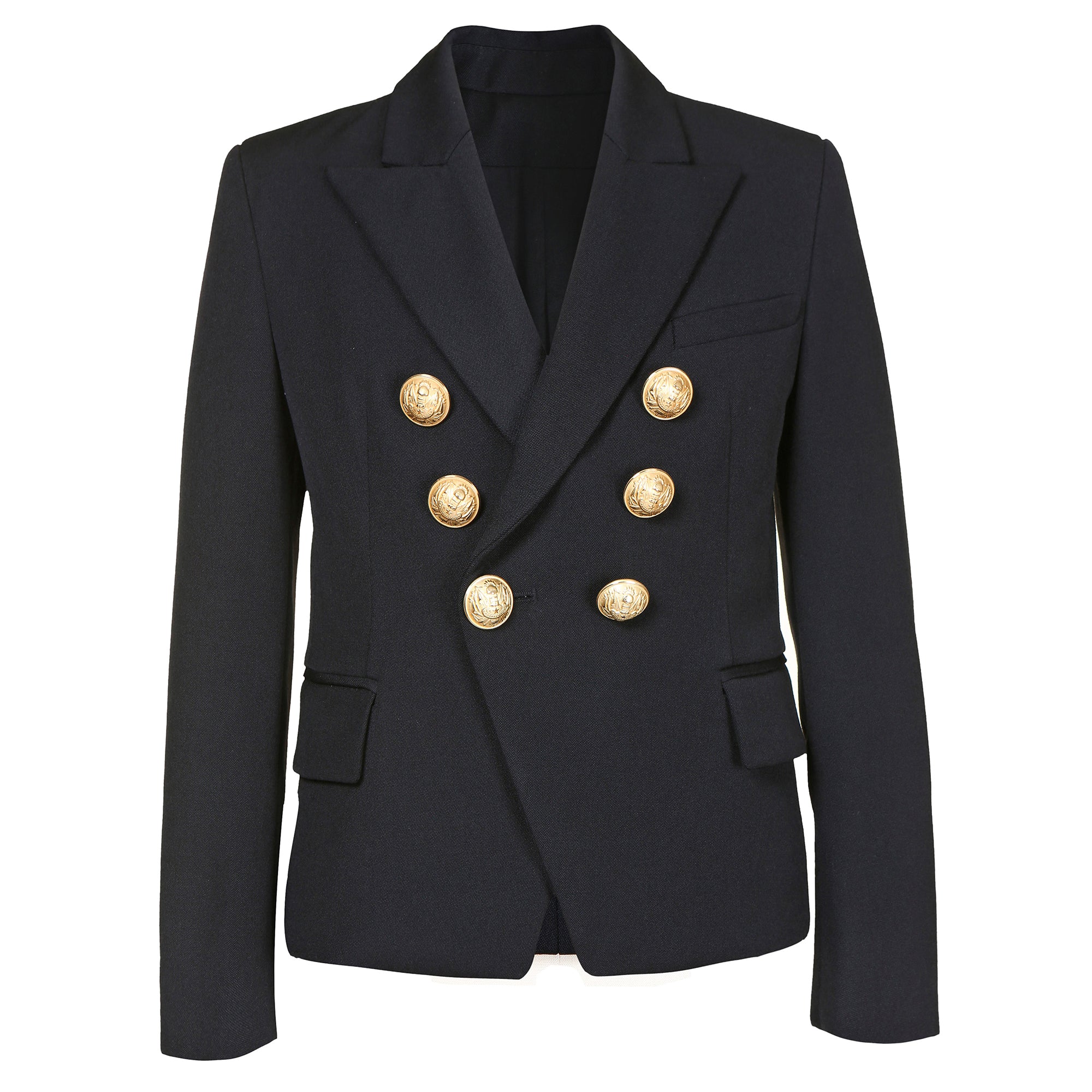 Girls Black Laine & Wool Coat