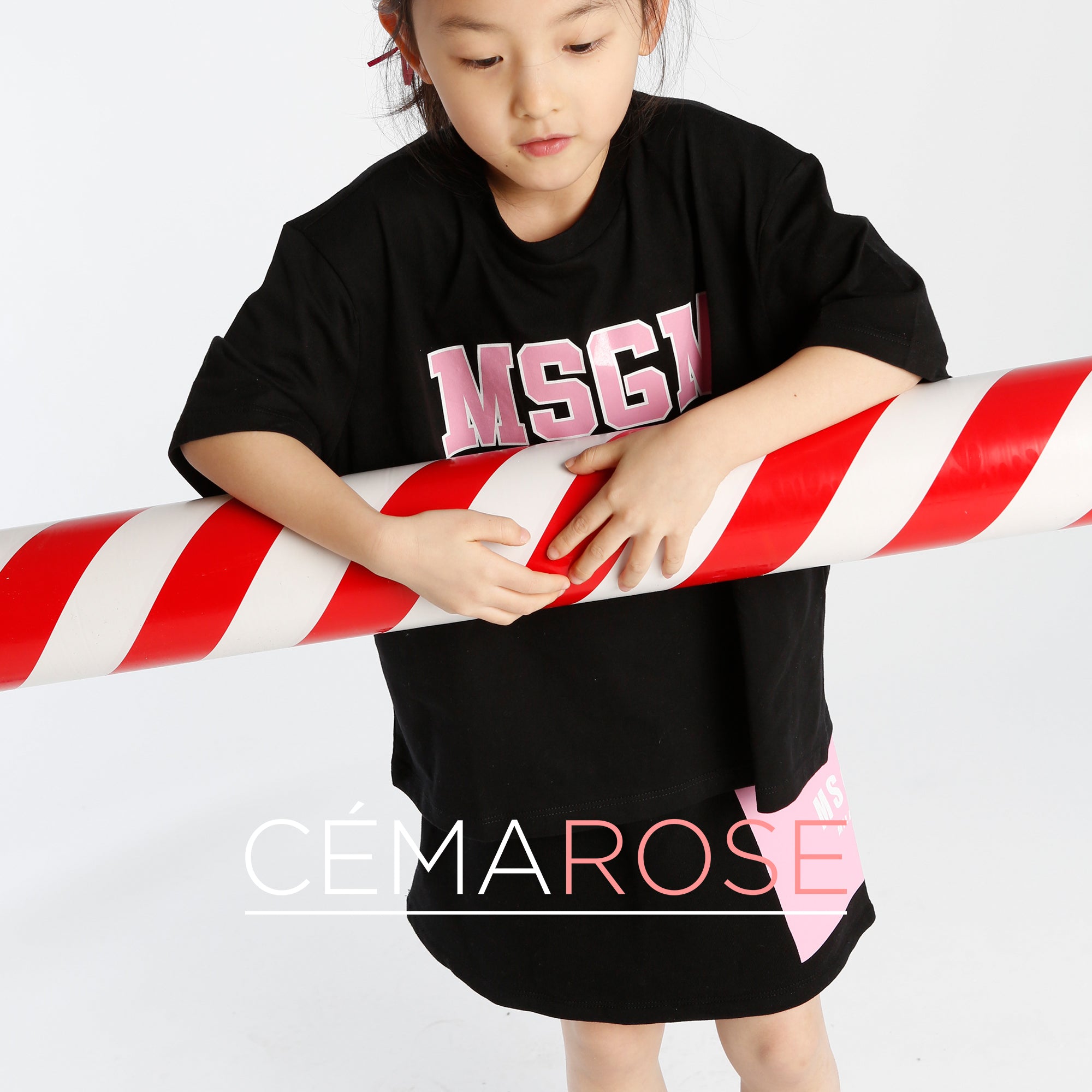 Girls Black Logo Cotton Fleece Skirt