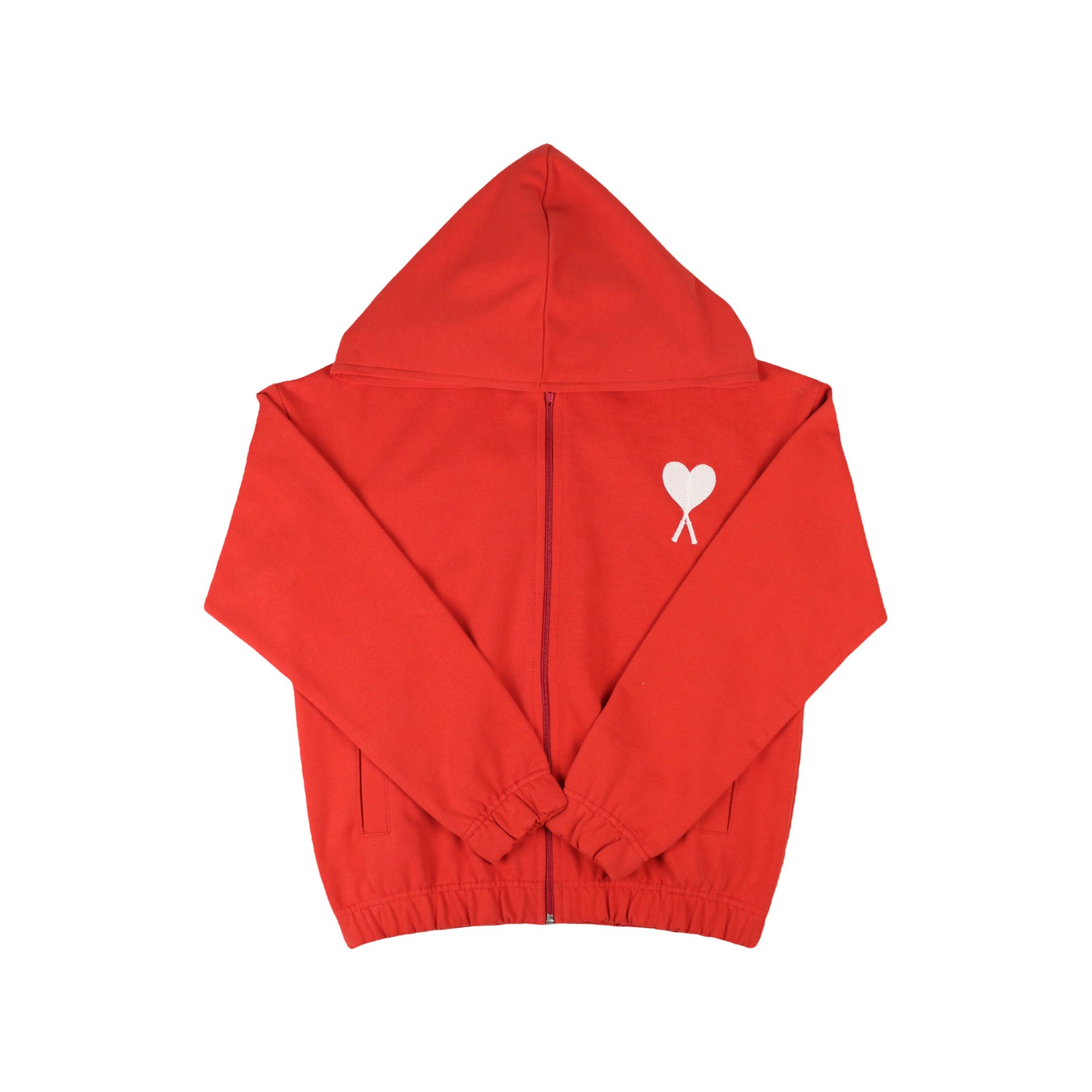 Boys & Girls Red Hooded Zip-Up Top