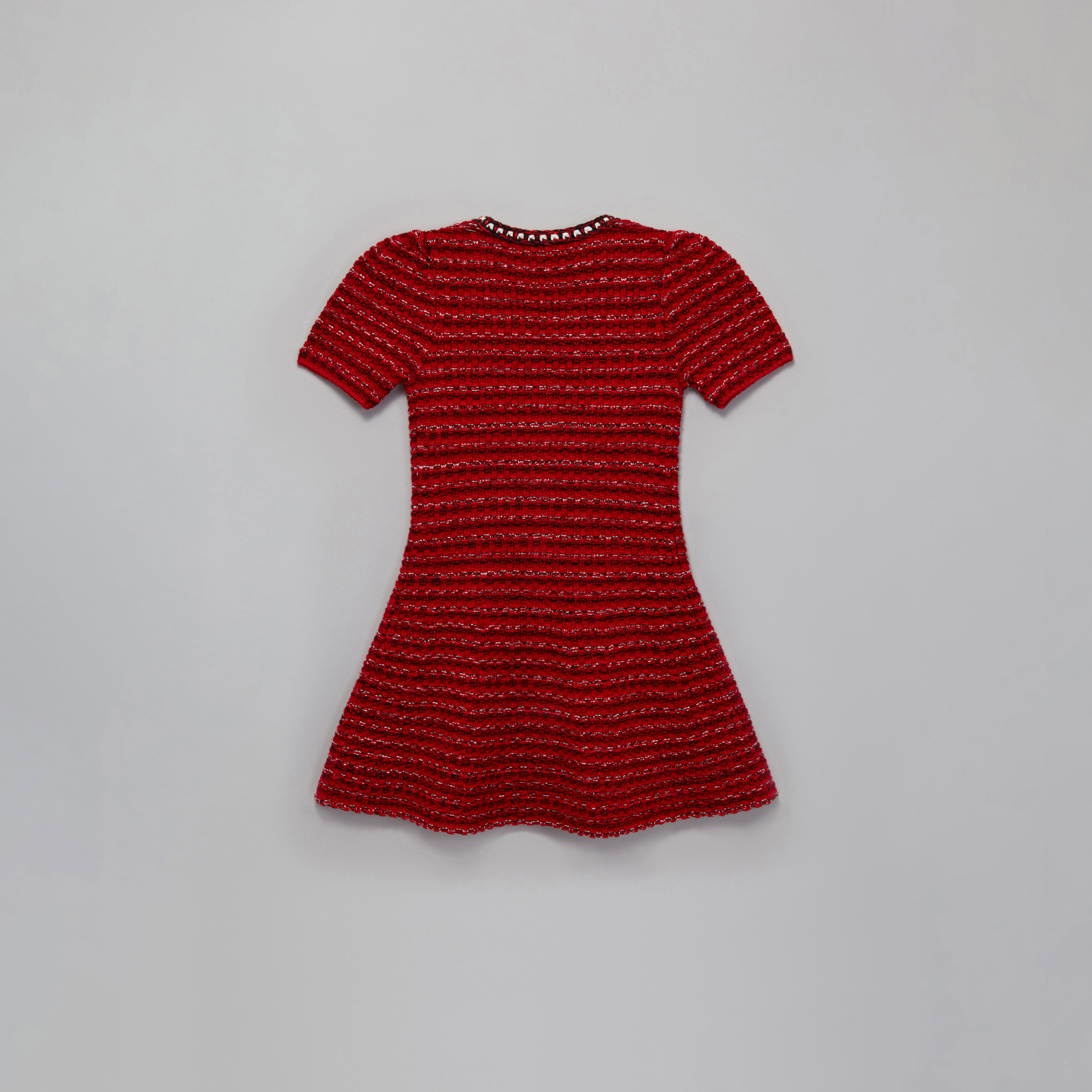 Girls Red Knit Wool Dress
