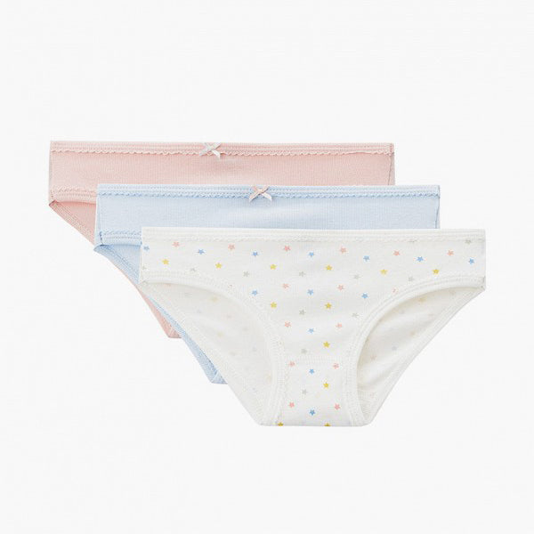 Girls Multicolor Cotton Underwear Set(3 Pack)