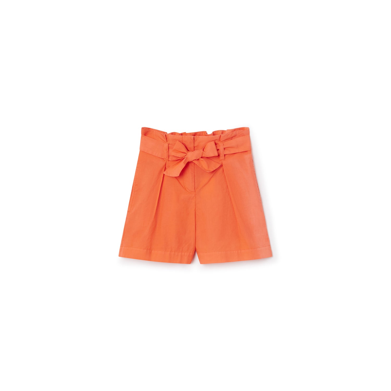 Girls Orange Cotton Shorts