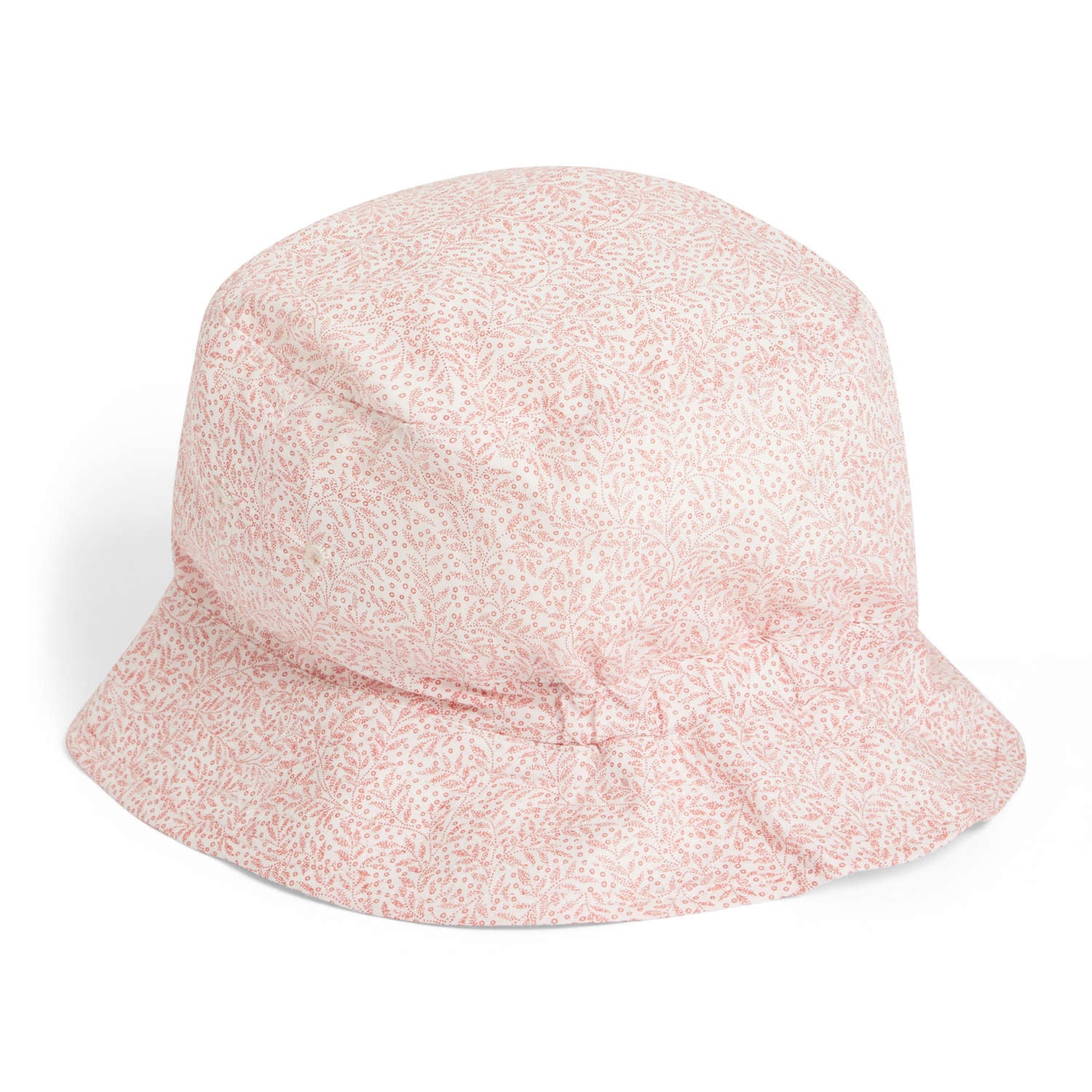 Girls Pink Floral Cotton Hat