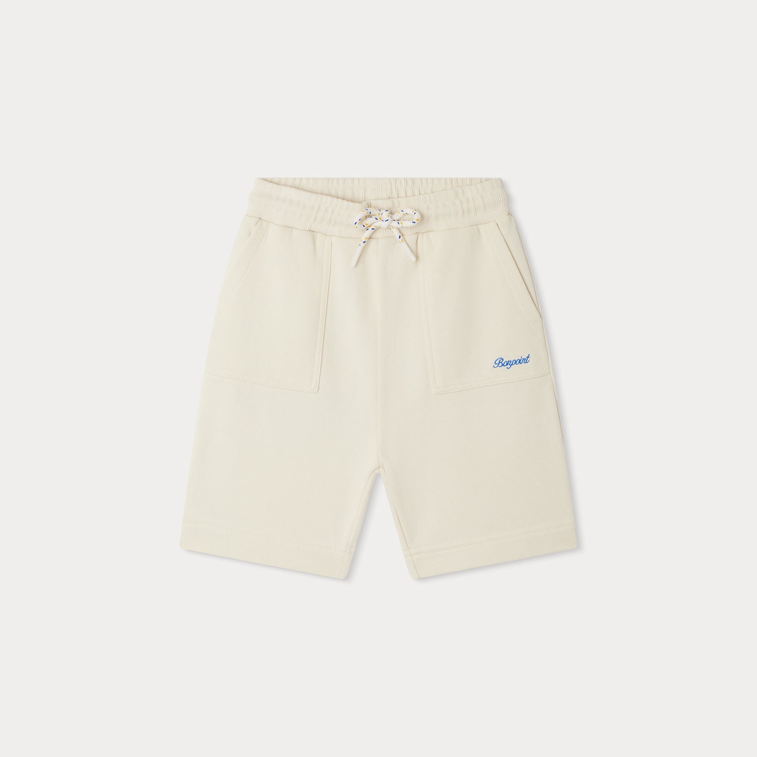 Boys White Cotton Shorts