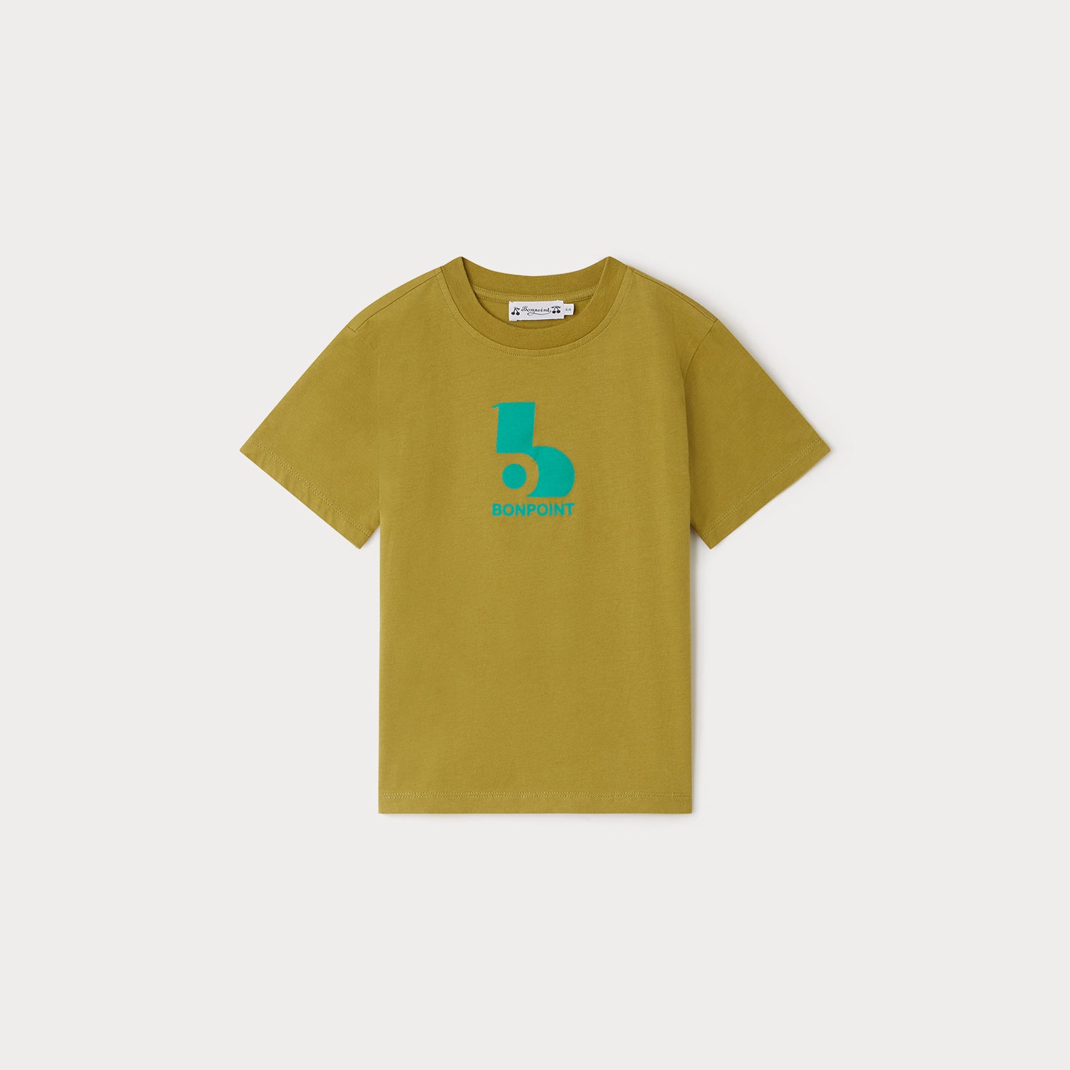 Boys Khaki Printed Cotton T-Shirt