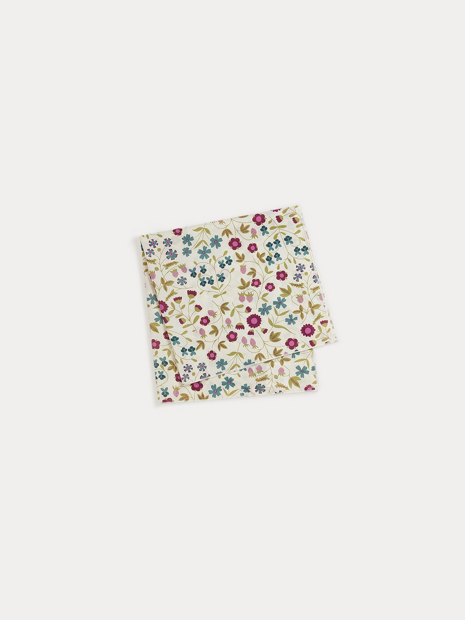 Girls Beige Floral Cotton Scarf