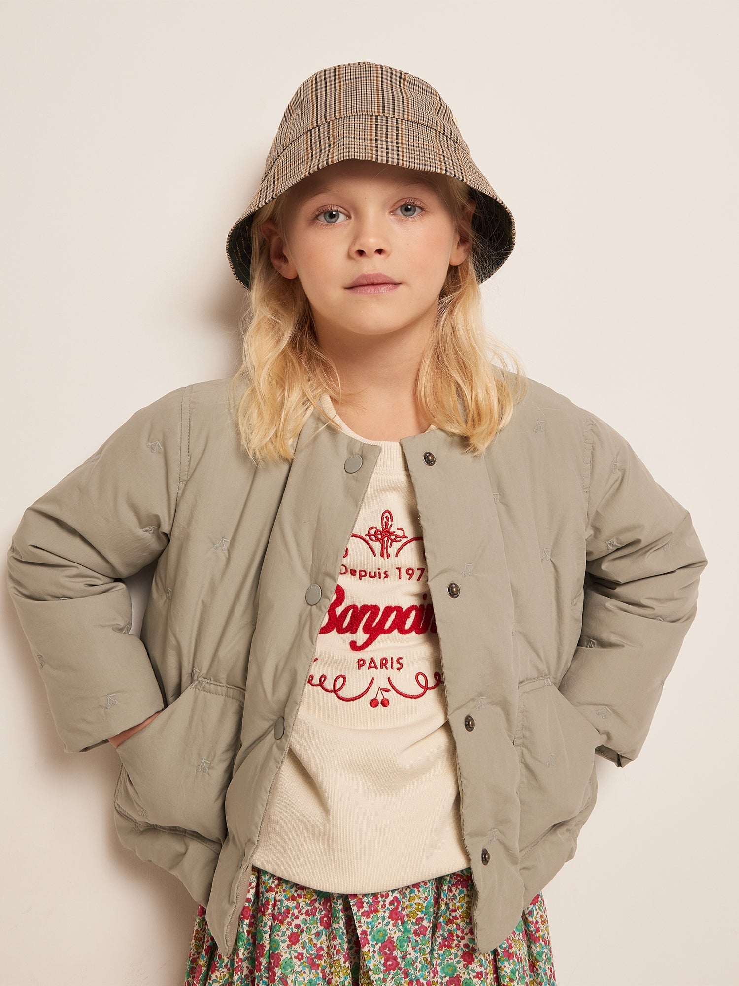 Boys & Girls Brown Check Hat