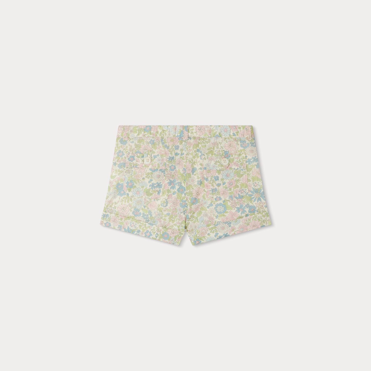 Girls Multicolor Flower Cotton Shorts