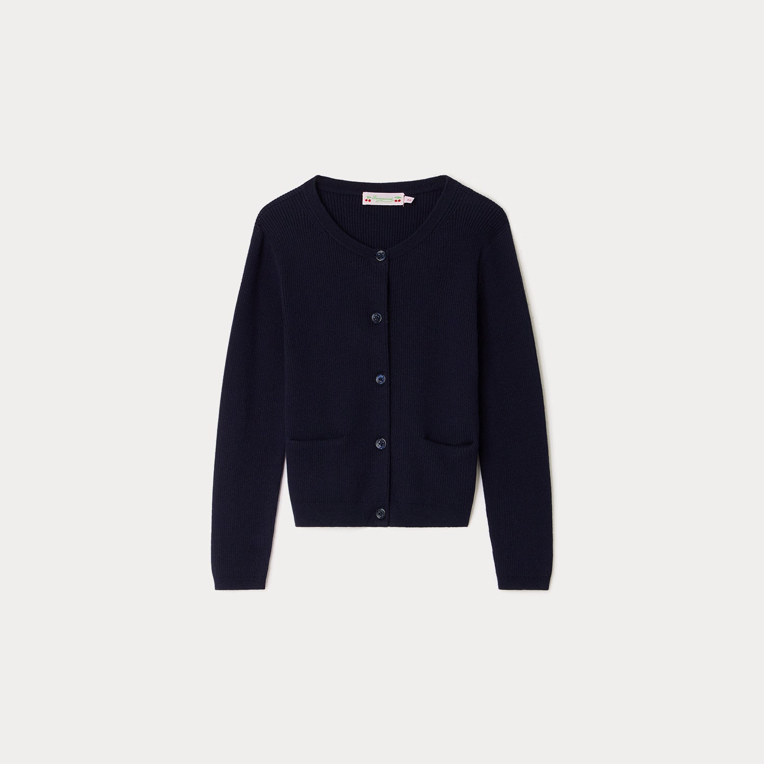 Girls Navy Cotton Cardigan