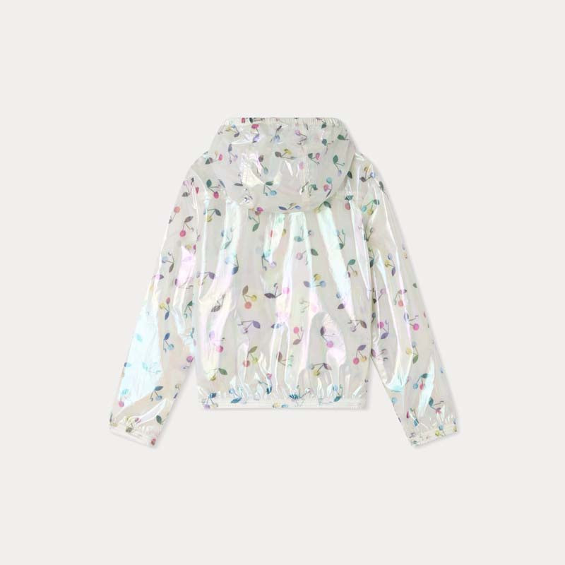 Girls White Logo Hooded Jacket