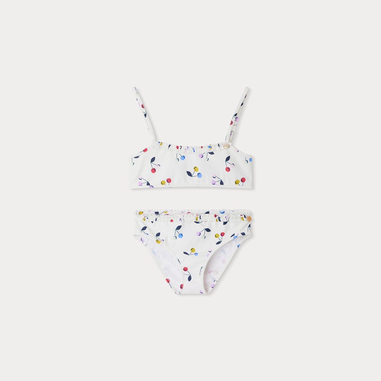 Girls White Logo Swimsuit