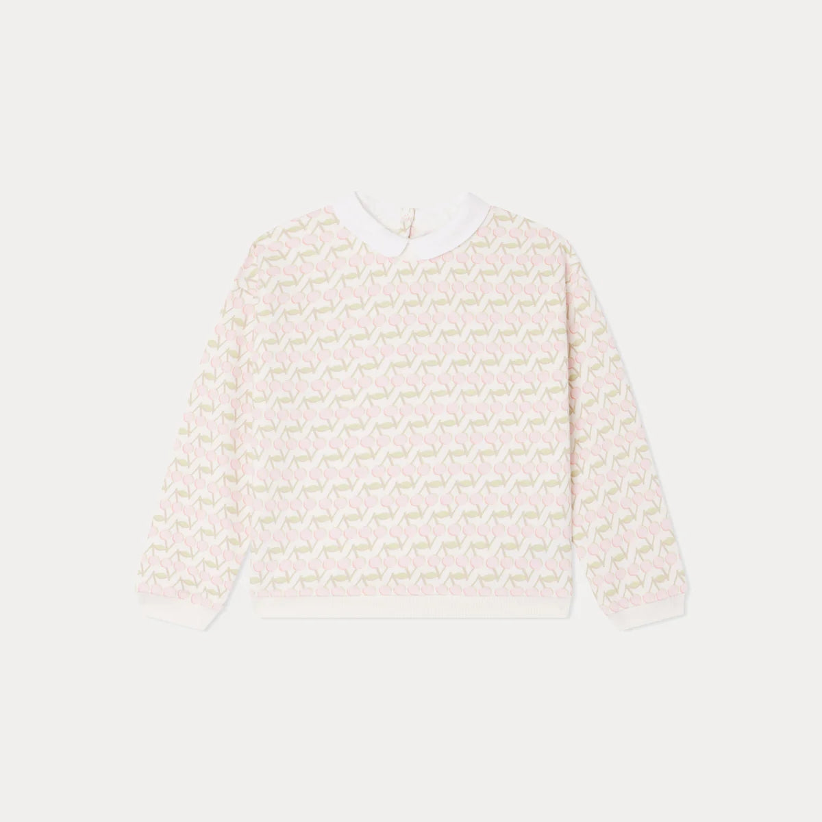 Girls Pink Logo Cotton Sweatshirt
