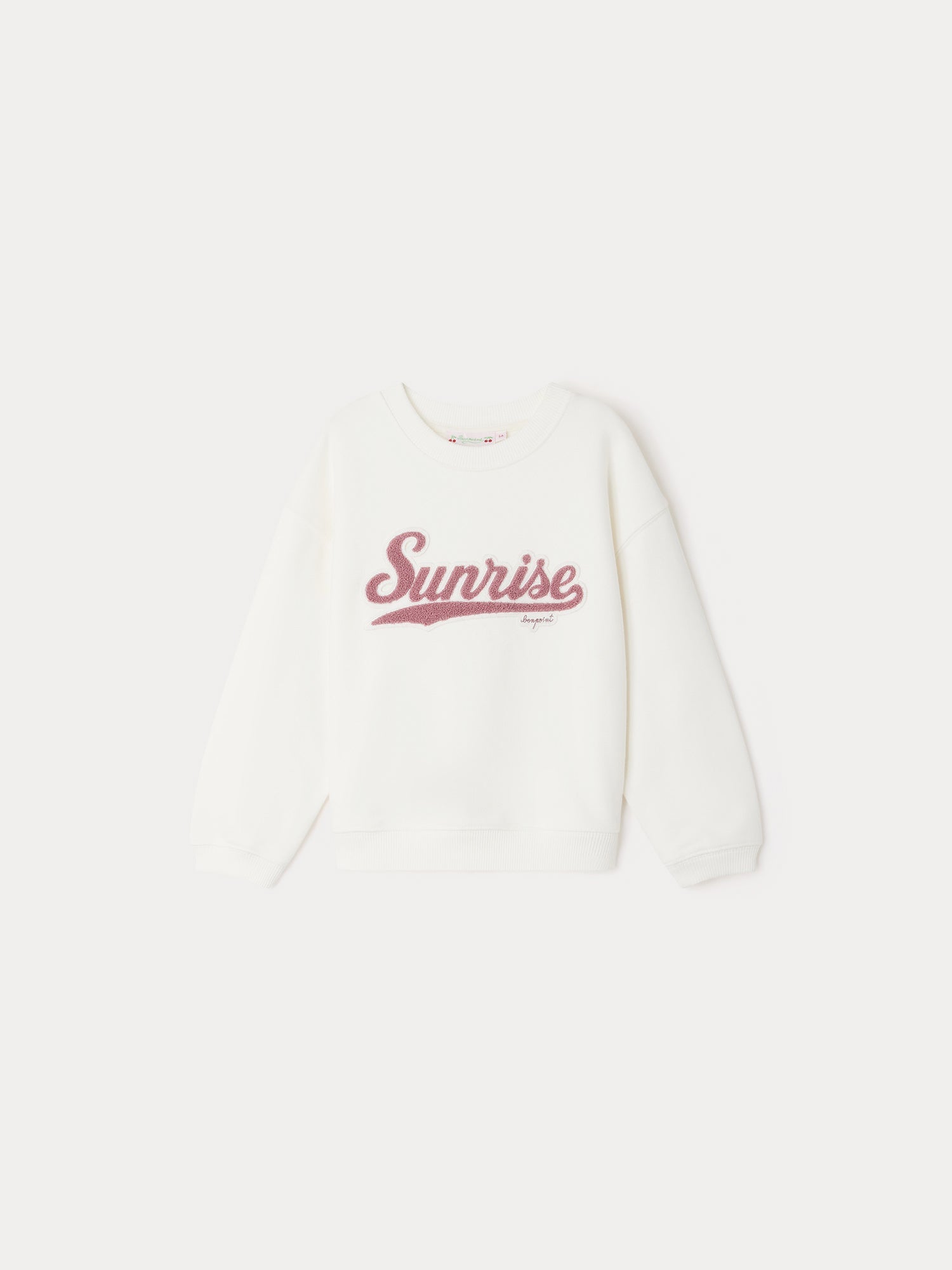 Boys & Girls White Logo Cotton Sweatshirt