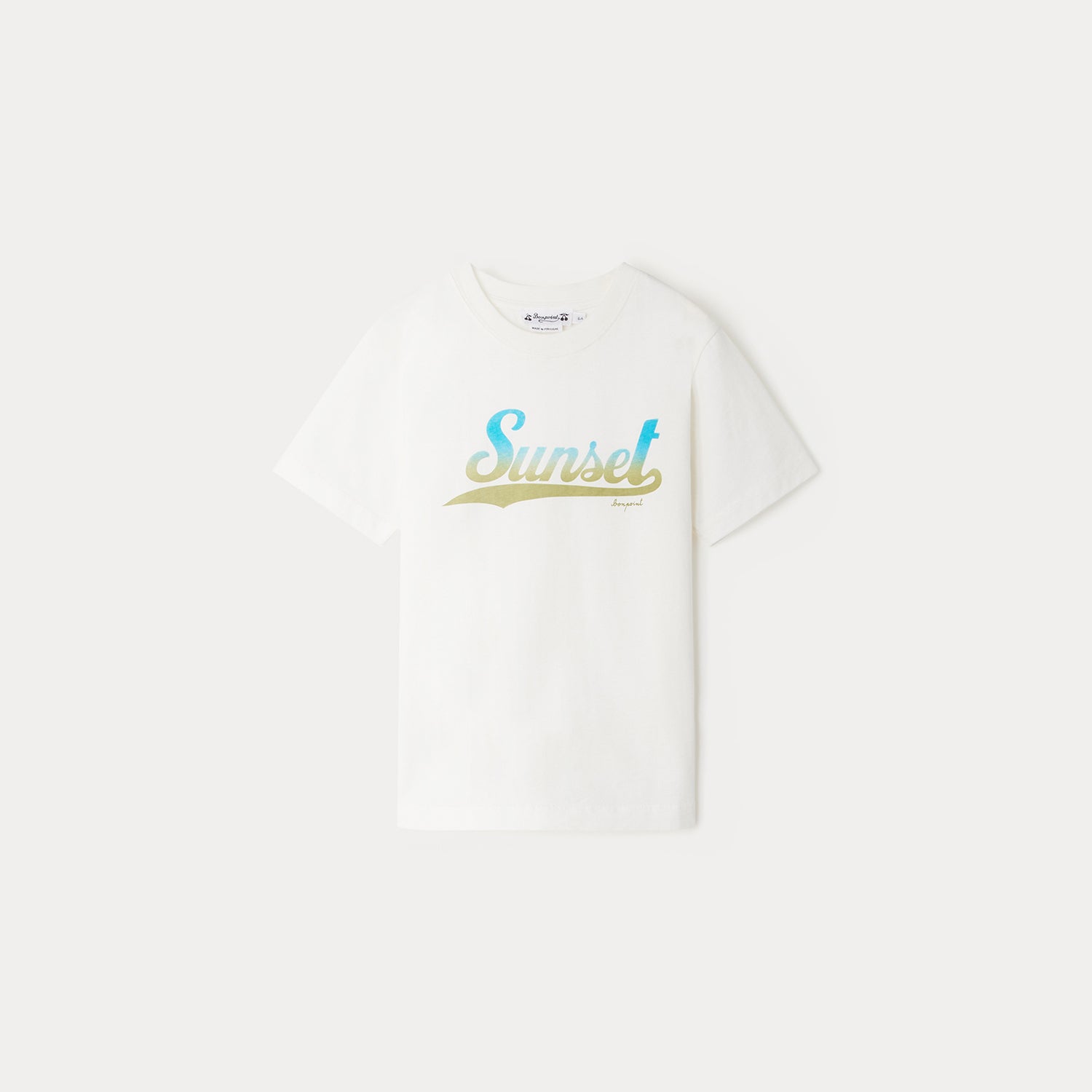Boys White Logo Cotton T-Shirt