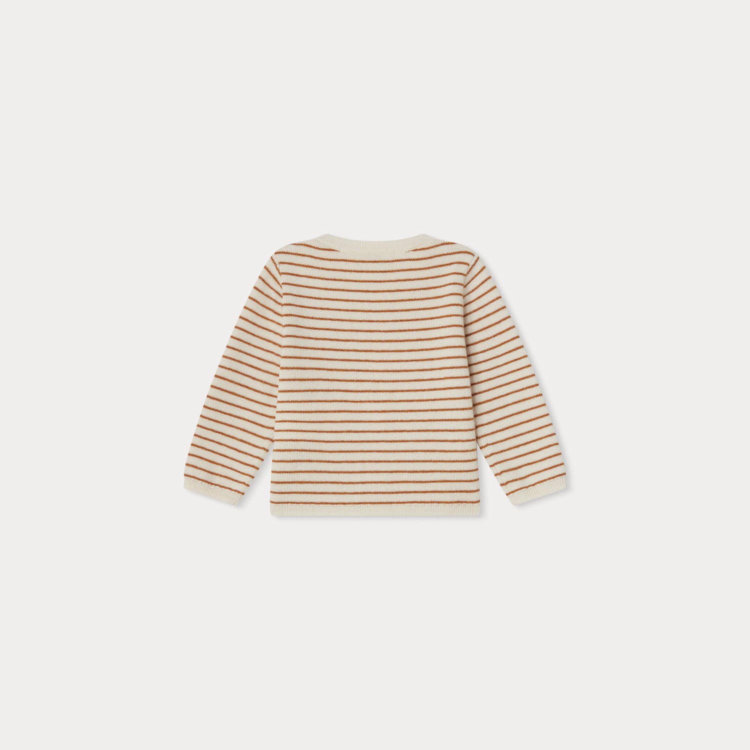 Baby Girls Camel Stripes Wool Cardigan