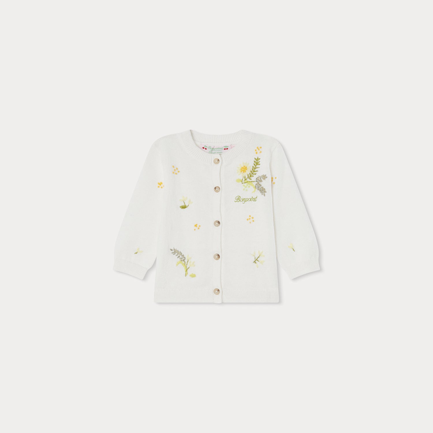 Baby Girls White Embroidered Cotton Cardigan