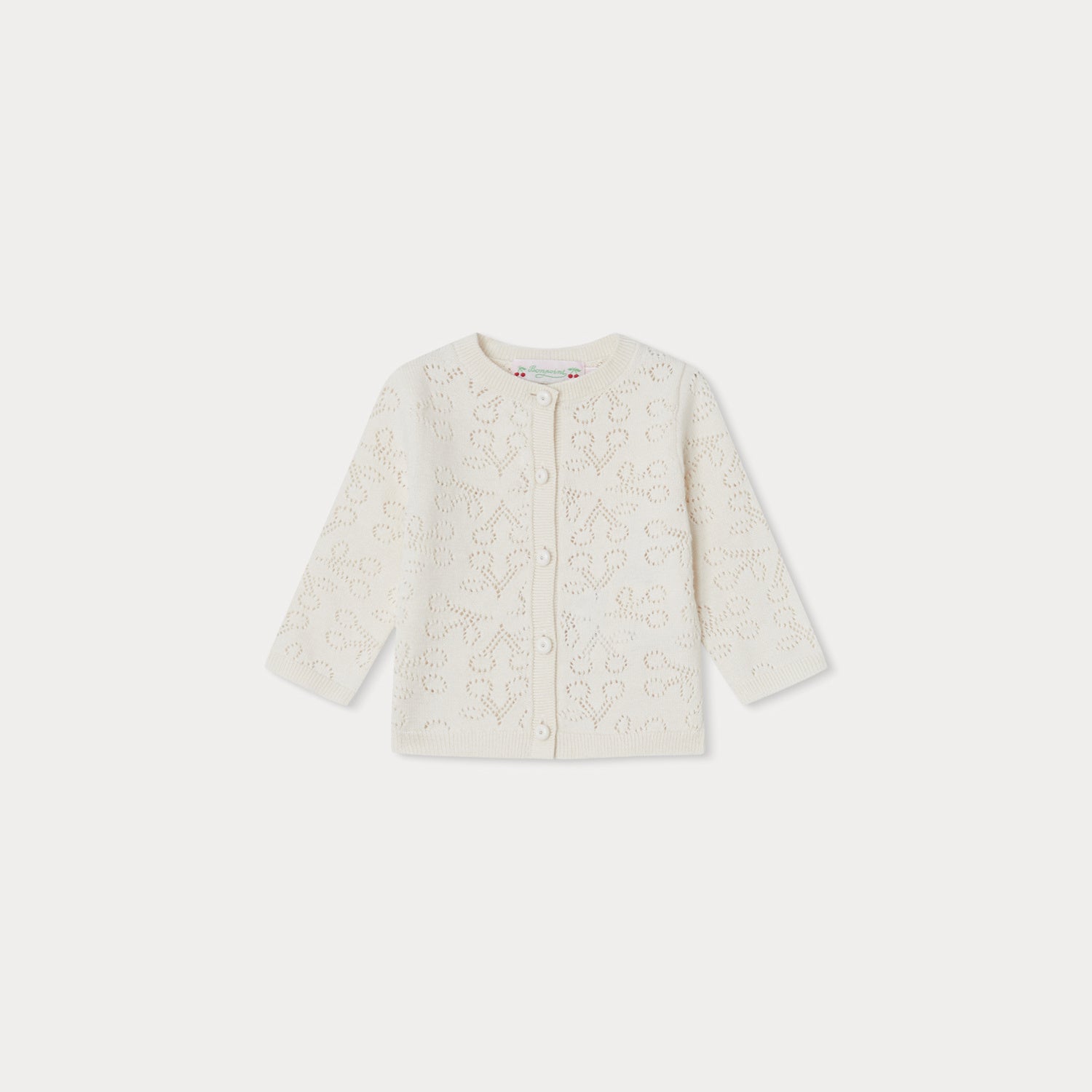 Baby Girls White Logo Cotton Cardigan