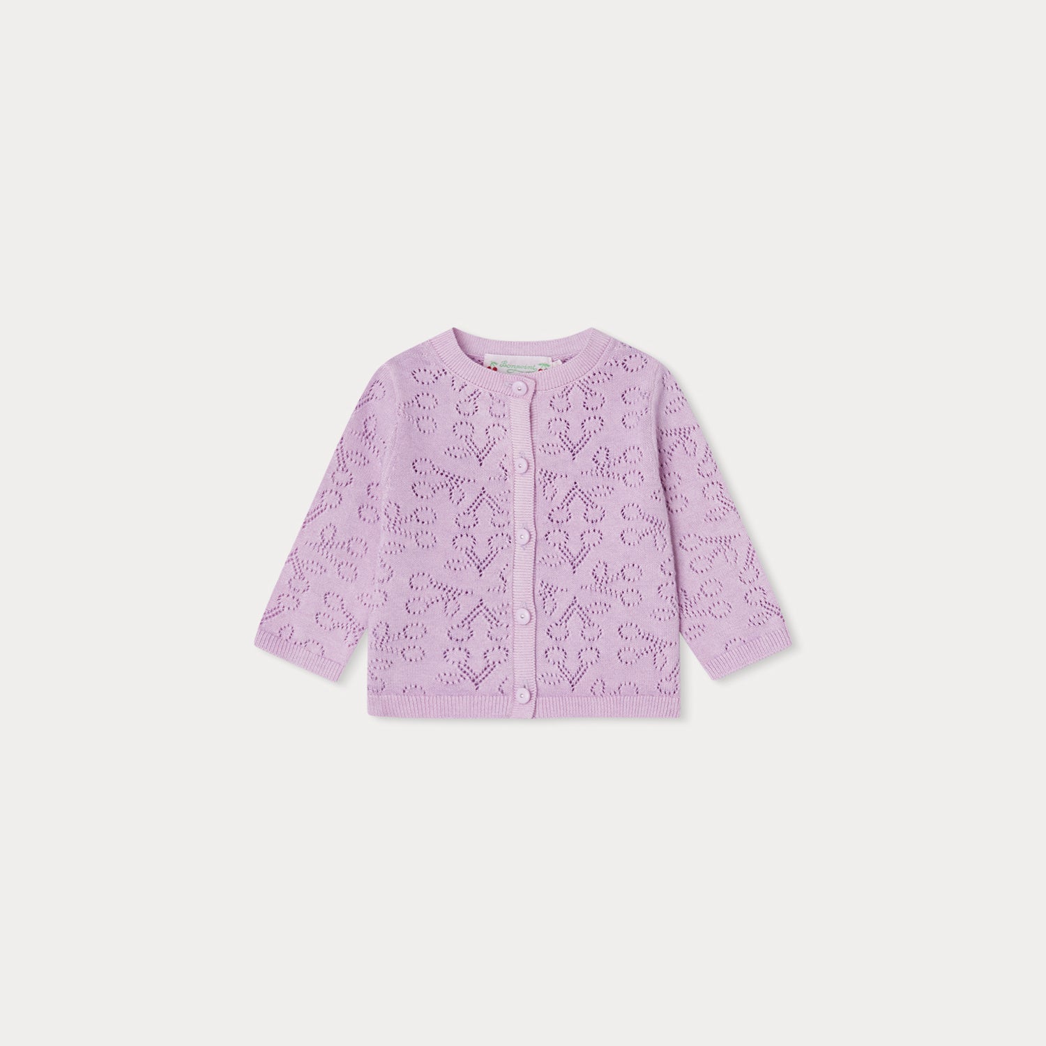 Baby Girls Mauve Logo Cotton Cardigan