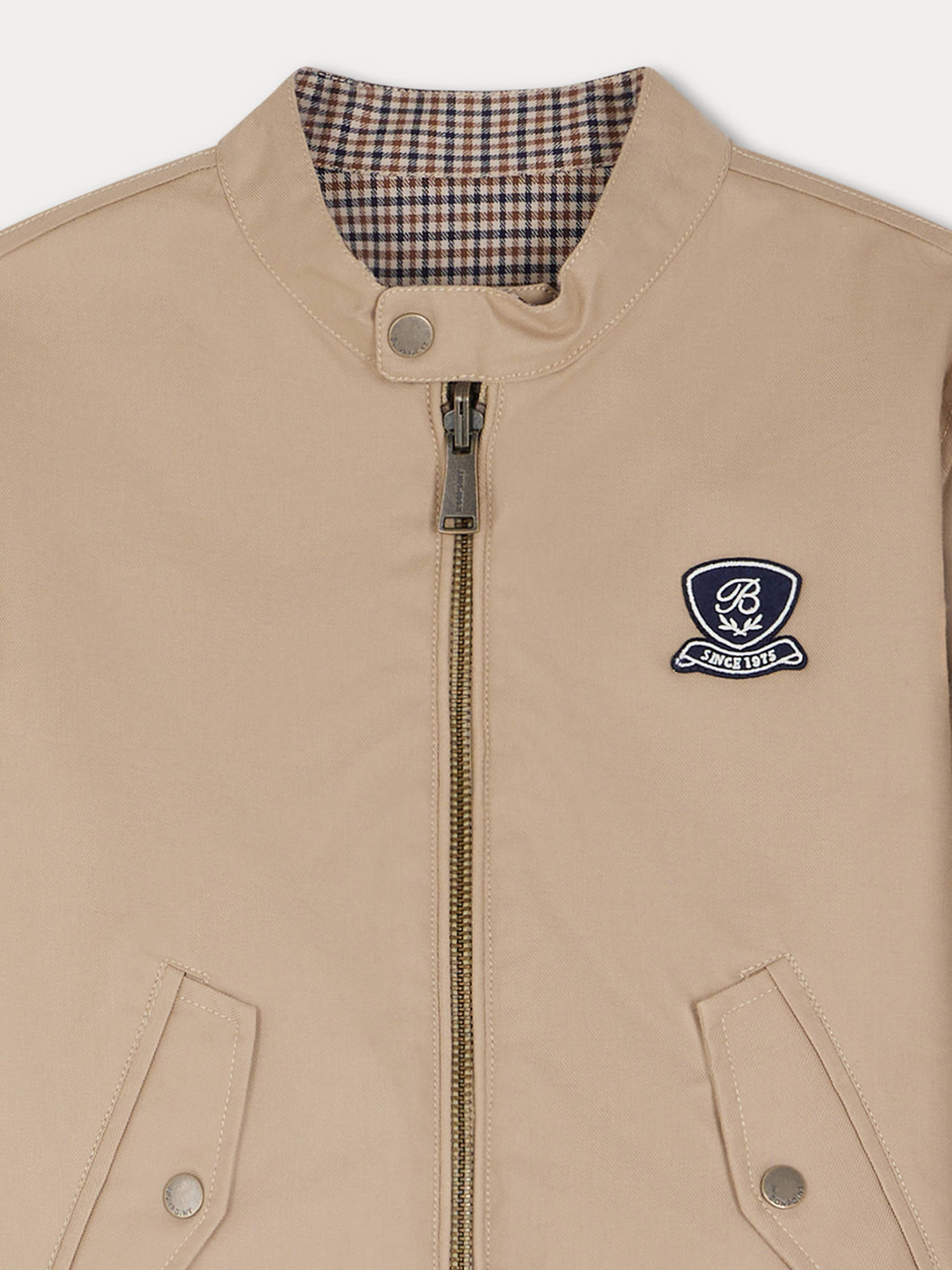 Boys Beige Zip-Up Jacket
