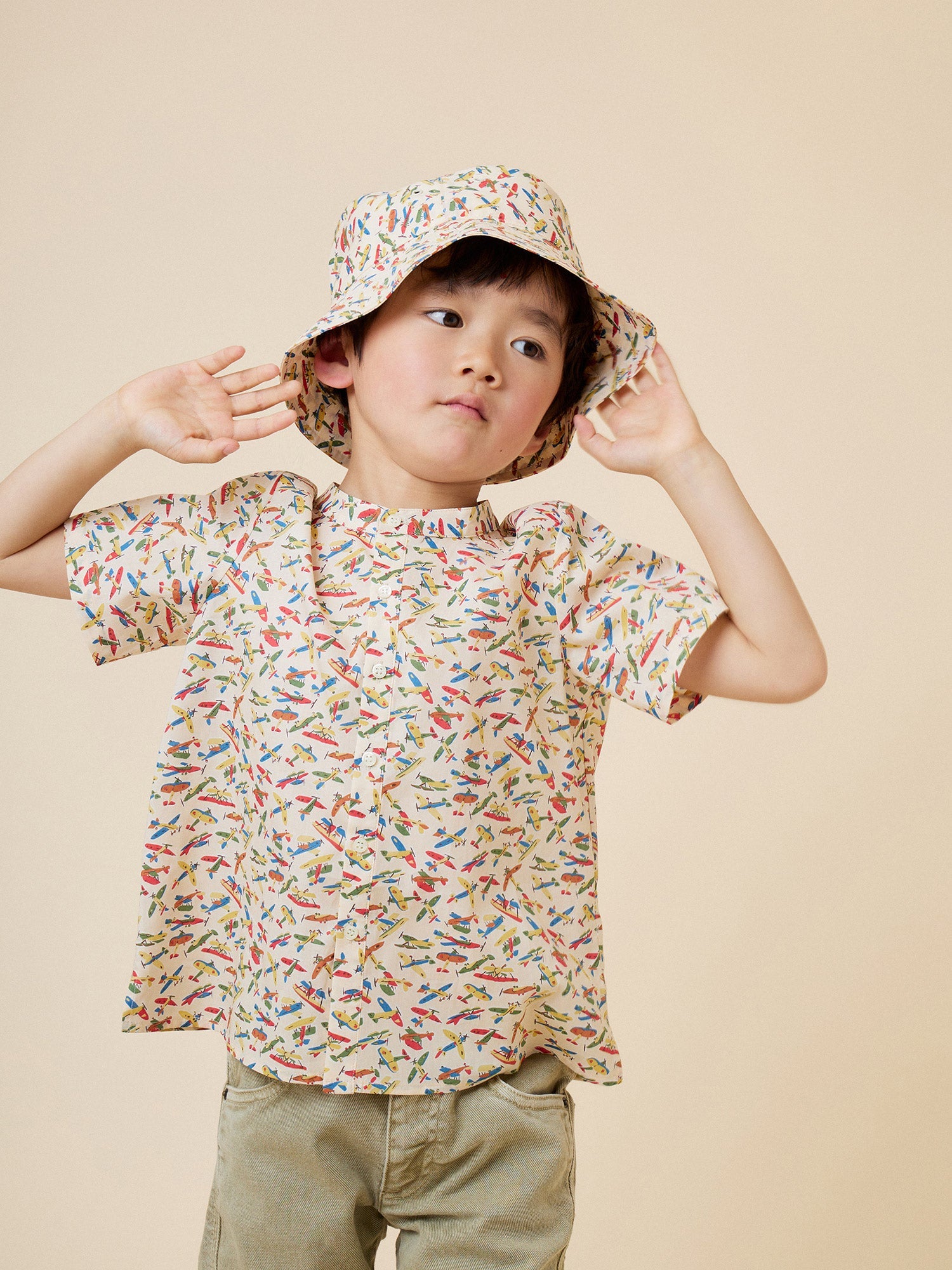Boys Multicolor Printed Cotton Shirt