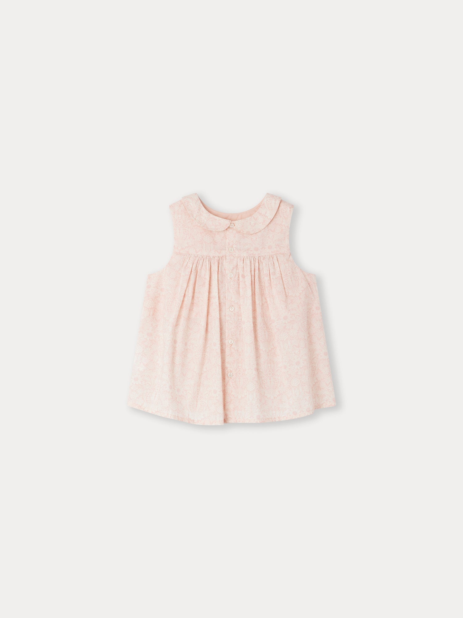 Girls Light Pink Floral Cotton Top