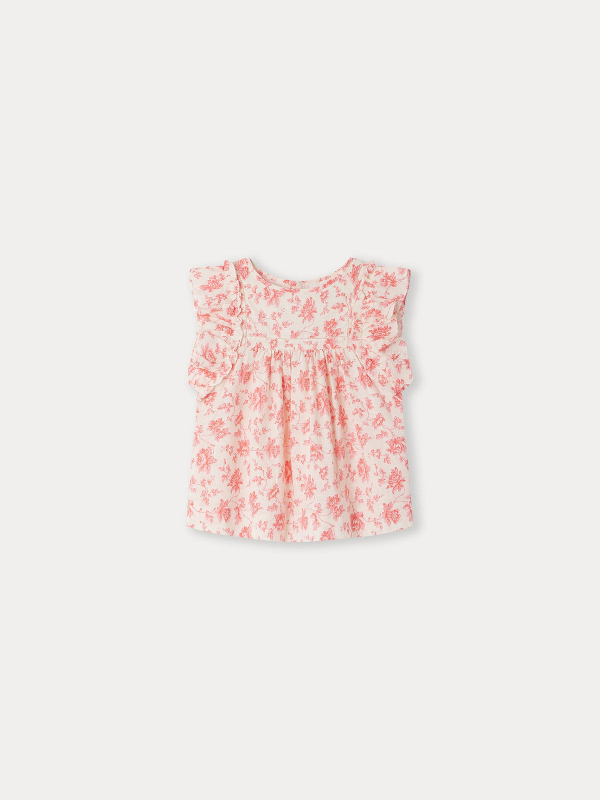 Haut rose en coton à fleurs pour fille