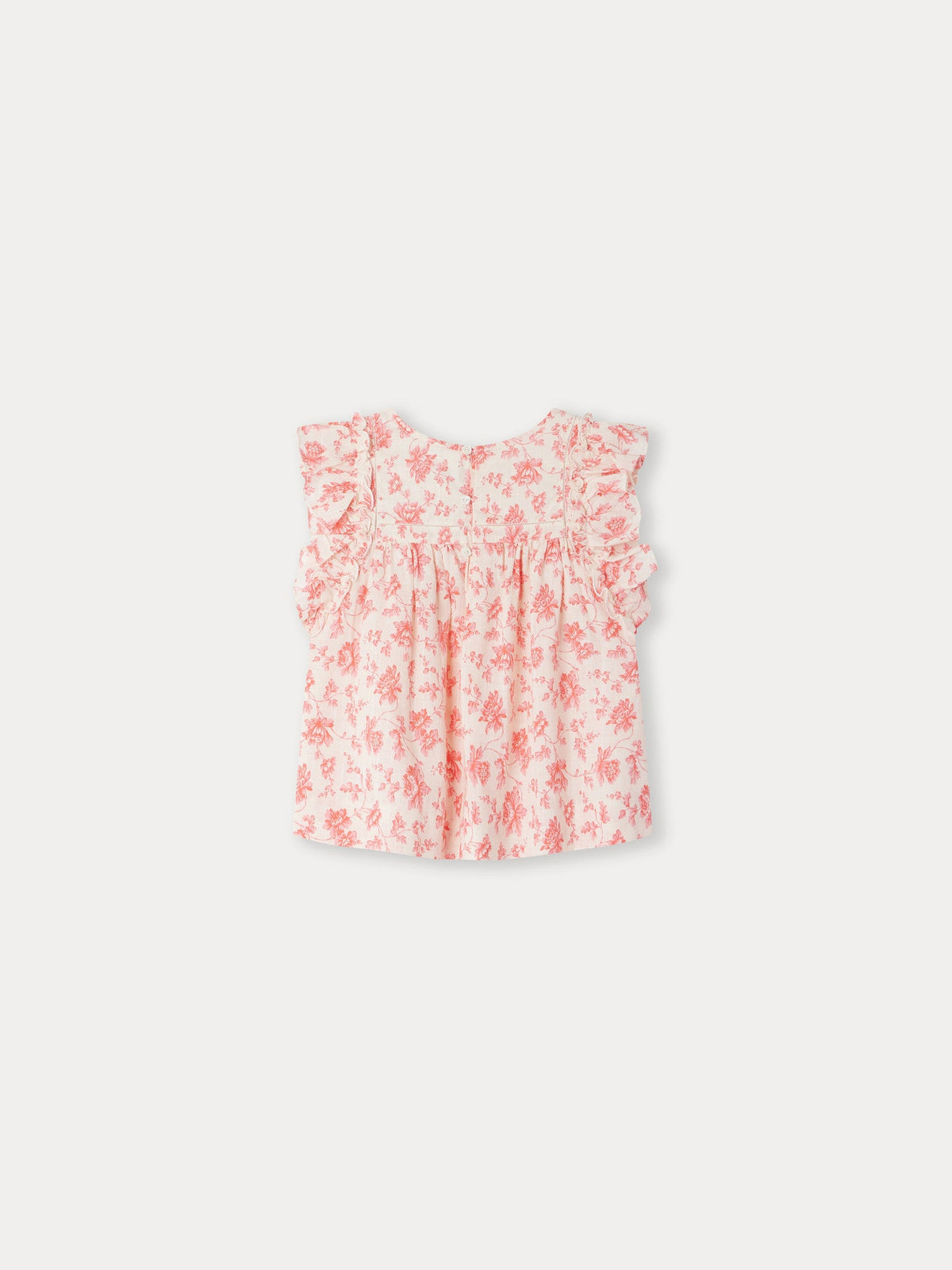 Haut rose en coton à fleurs pour fille