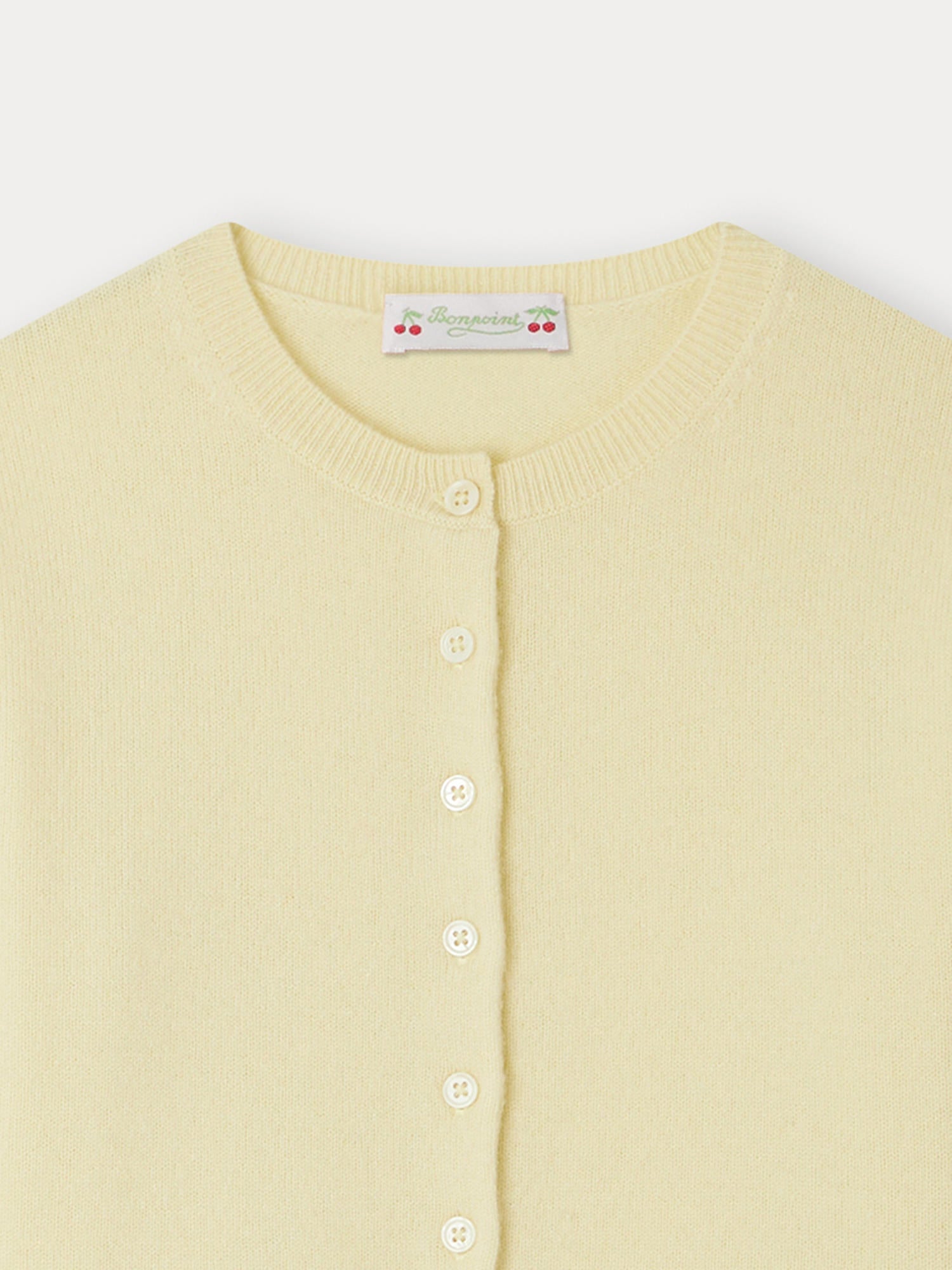 Girls Light Yellow Cashmere Cardigan