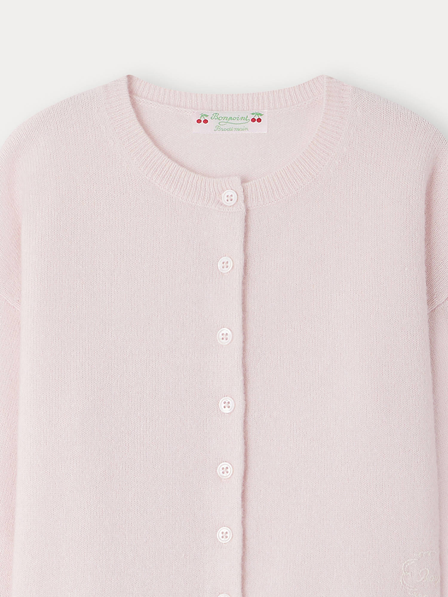 Girls Light Pink Cashmere Cardigan