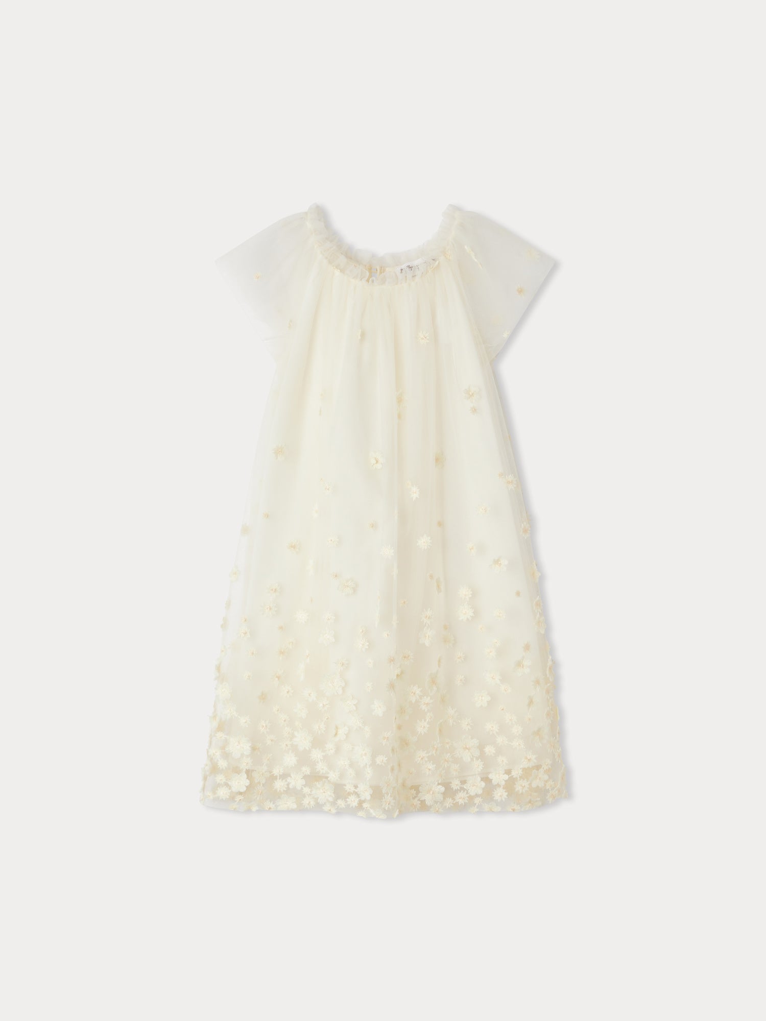 Girls Light Yellow Embroidered Dress